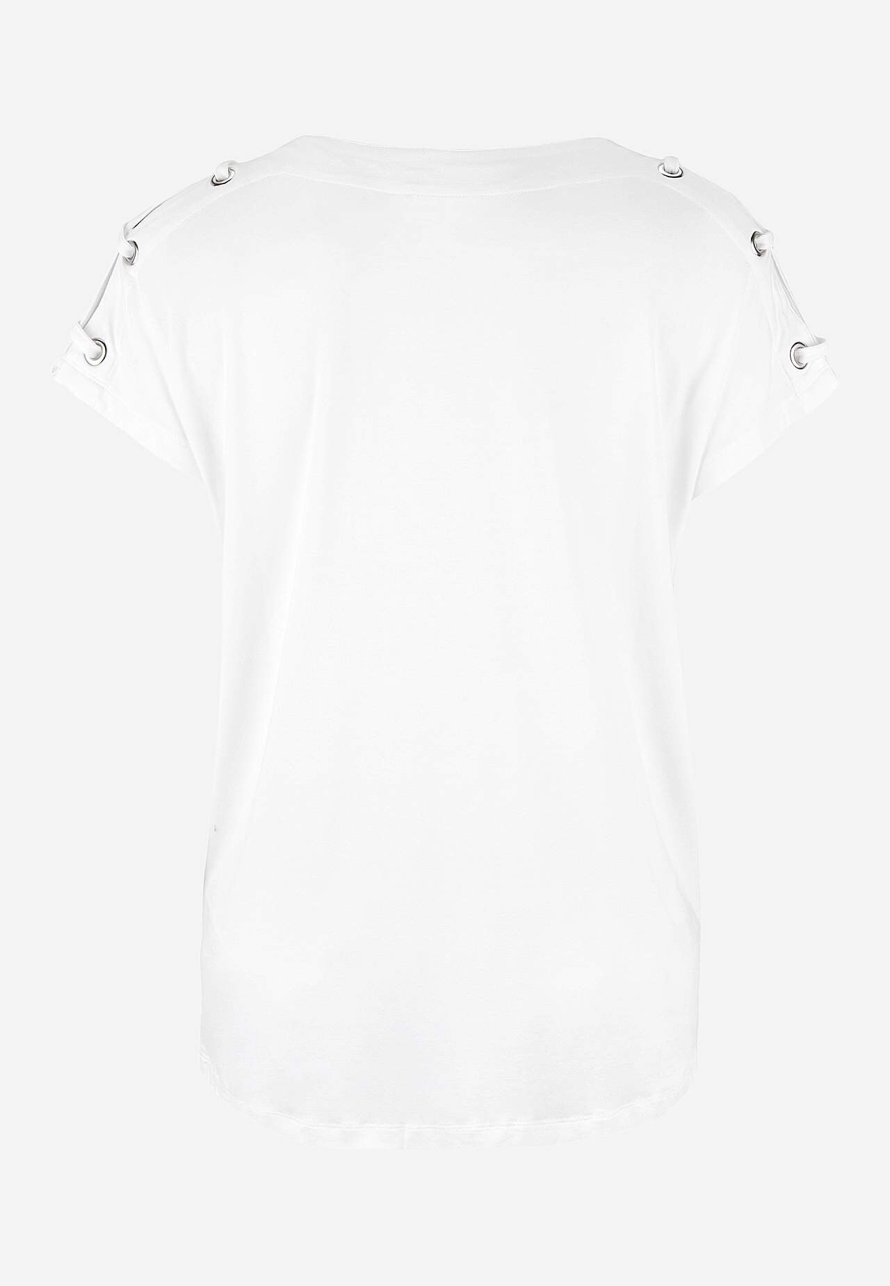 Jerseytop med dekoration på skulderen
