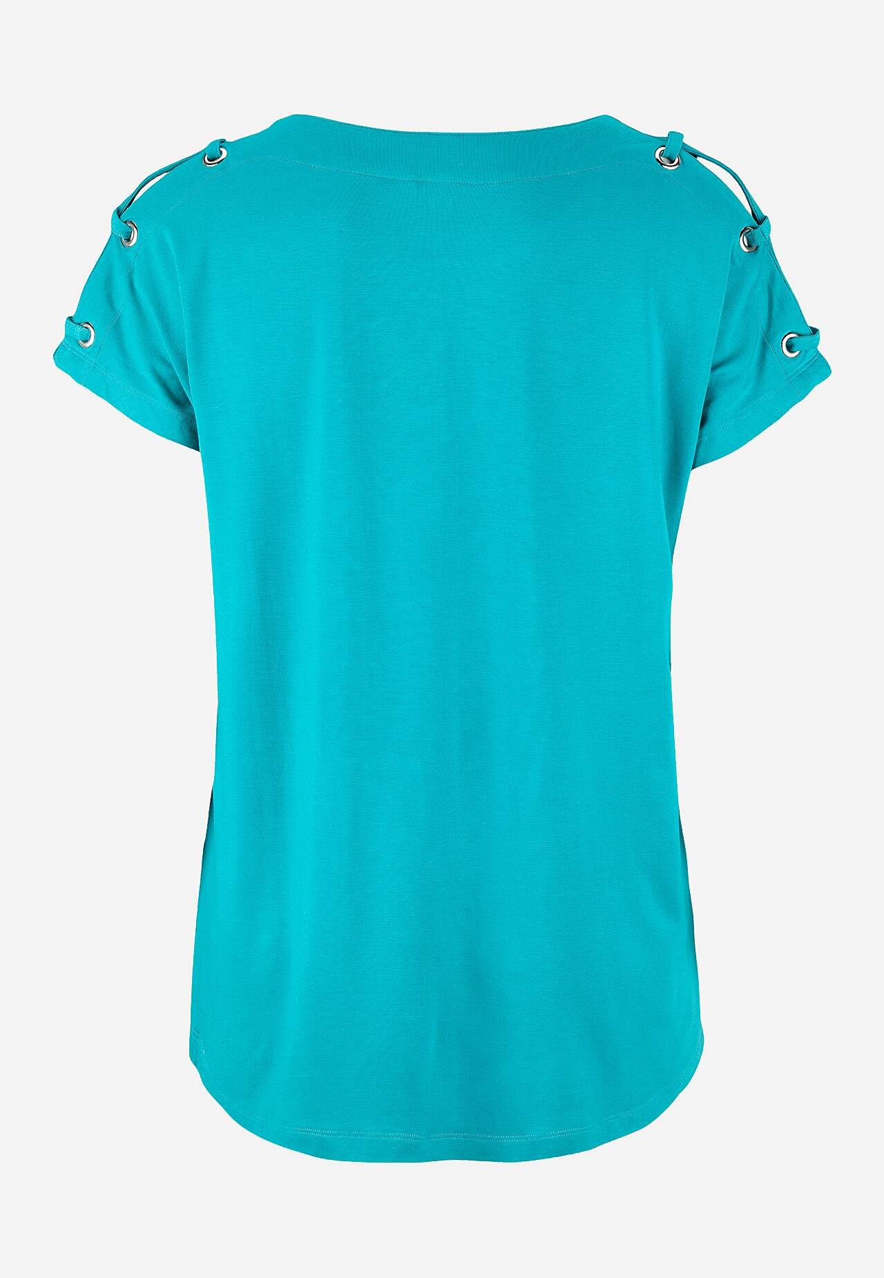 Jerseytop med dekoration på skulderen