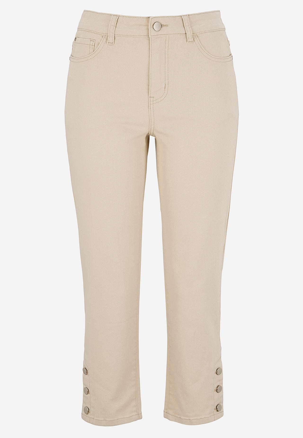 Crop jeans med design med fem lommer