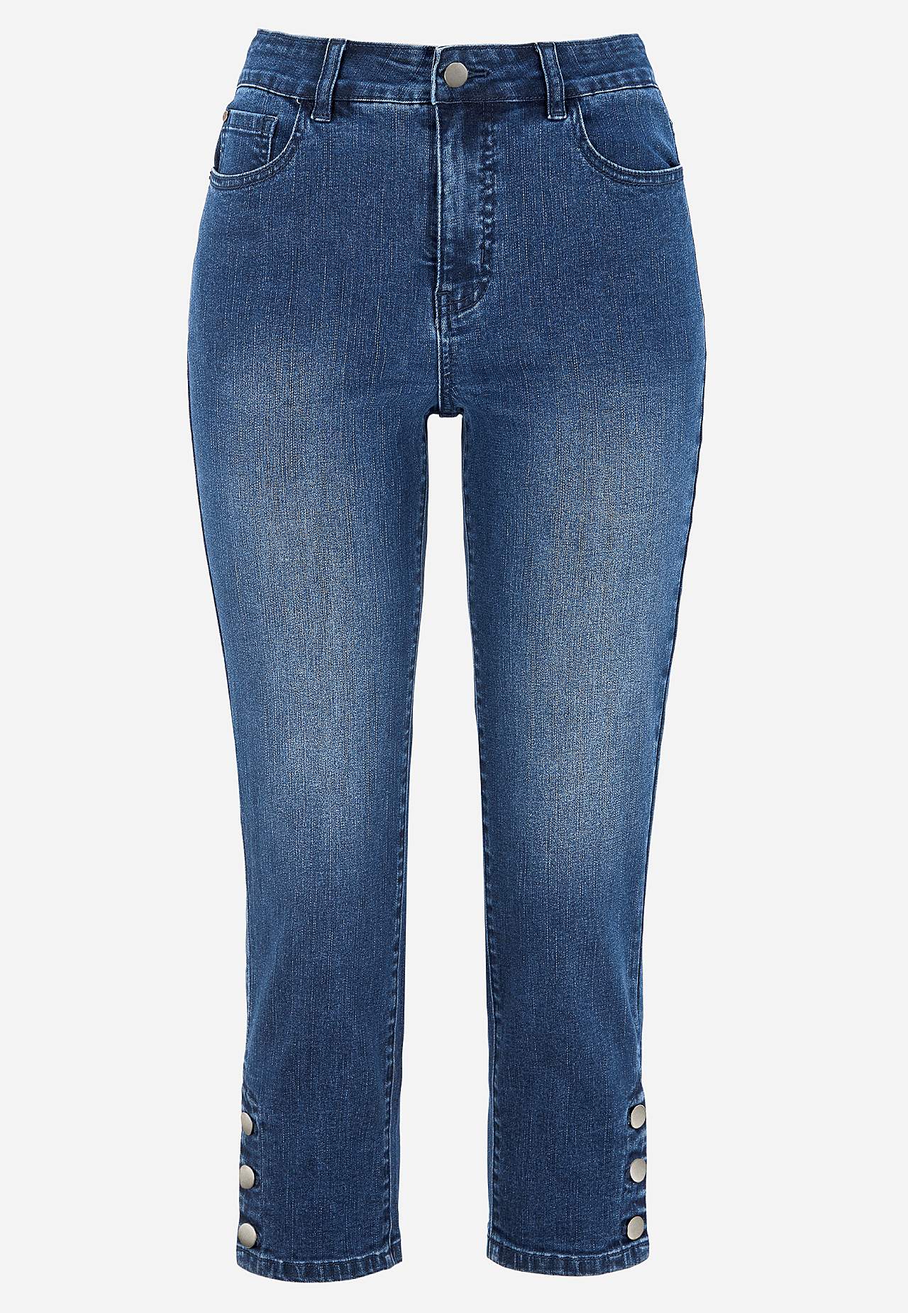 Crop jeans med design med fem lommer