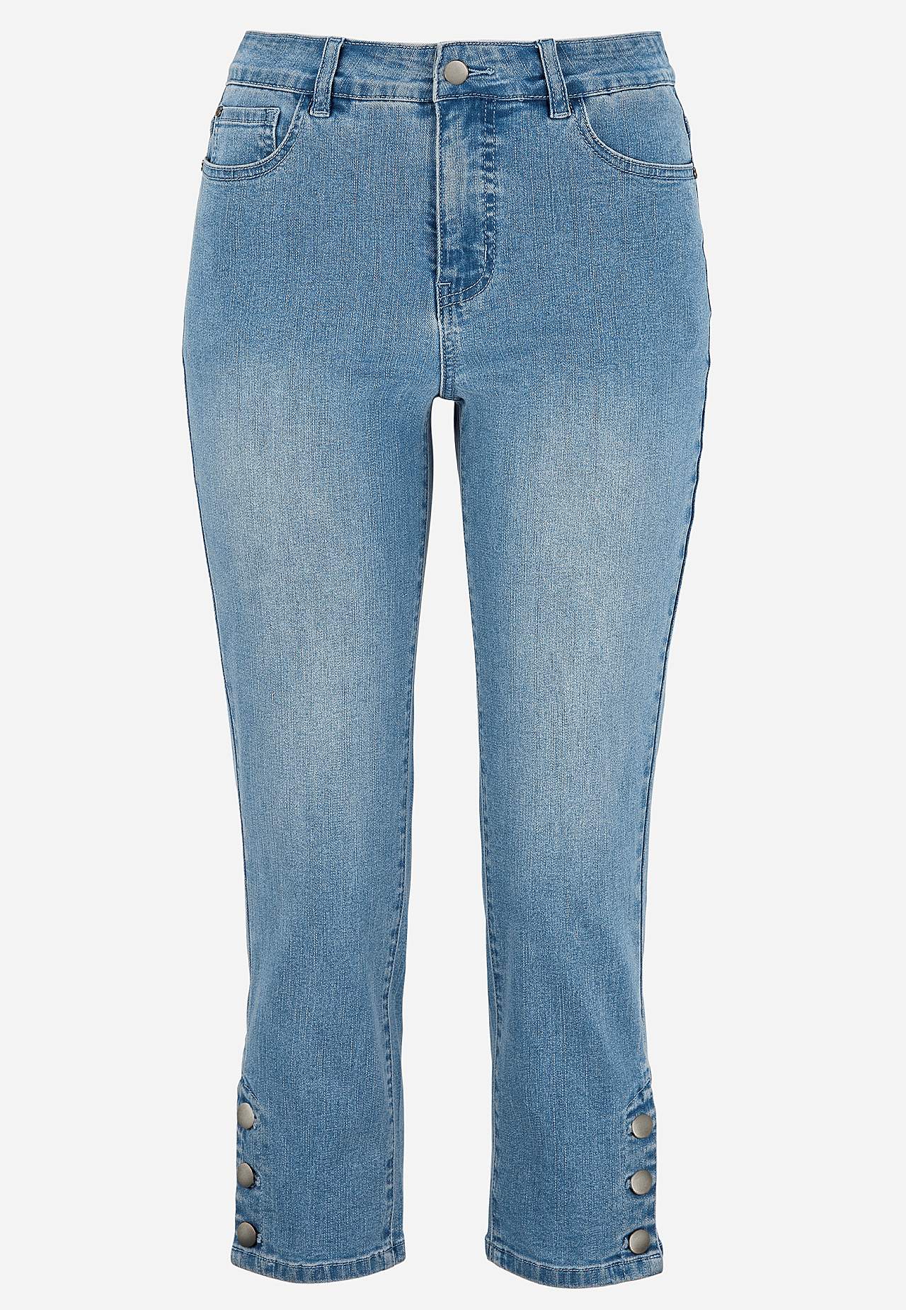 Crop jeans med design med fem lommer