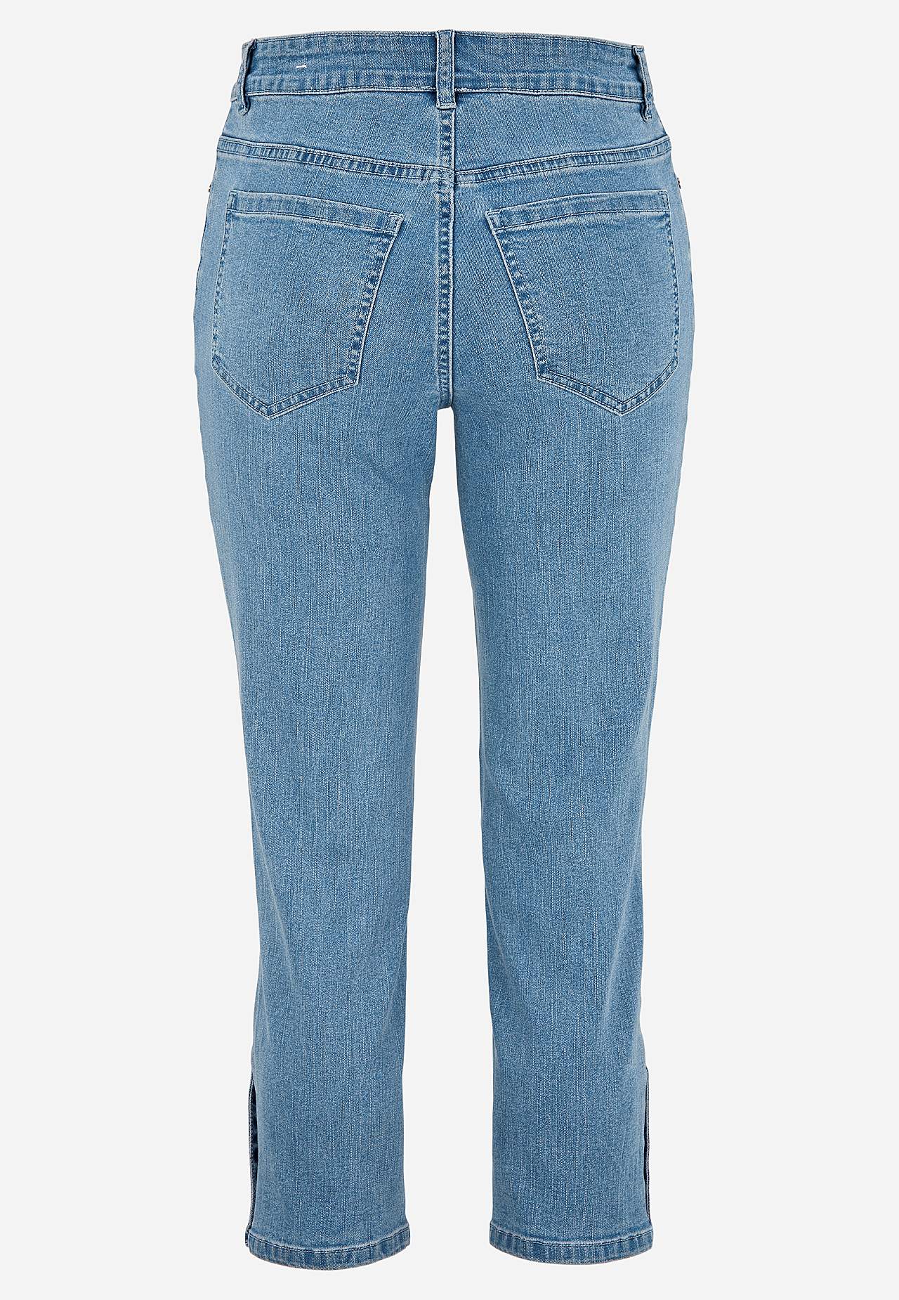 Crop jeans med design med fem lommer