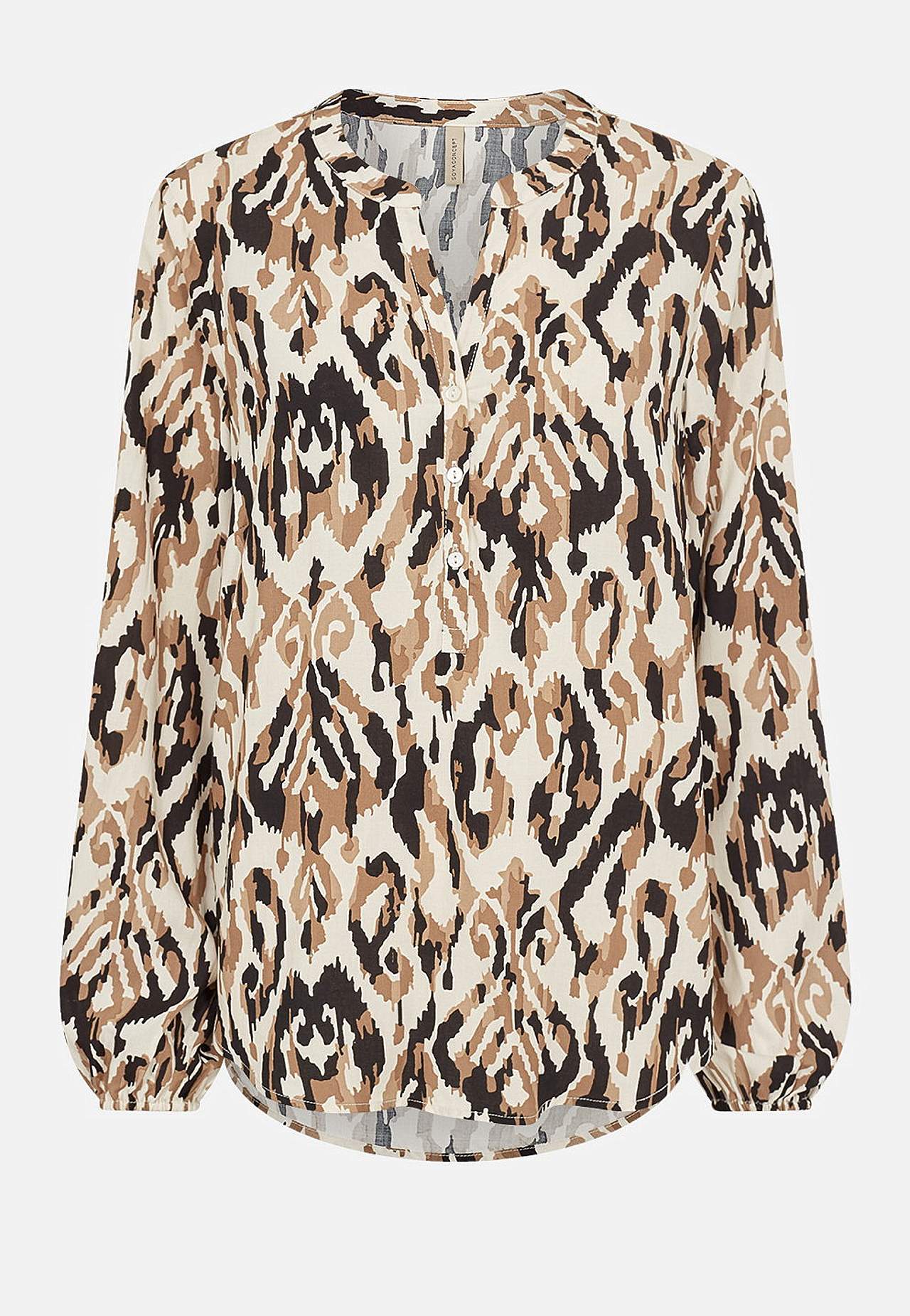 Vævet bluse med knapper