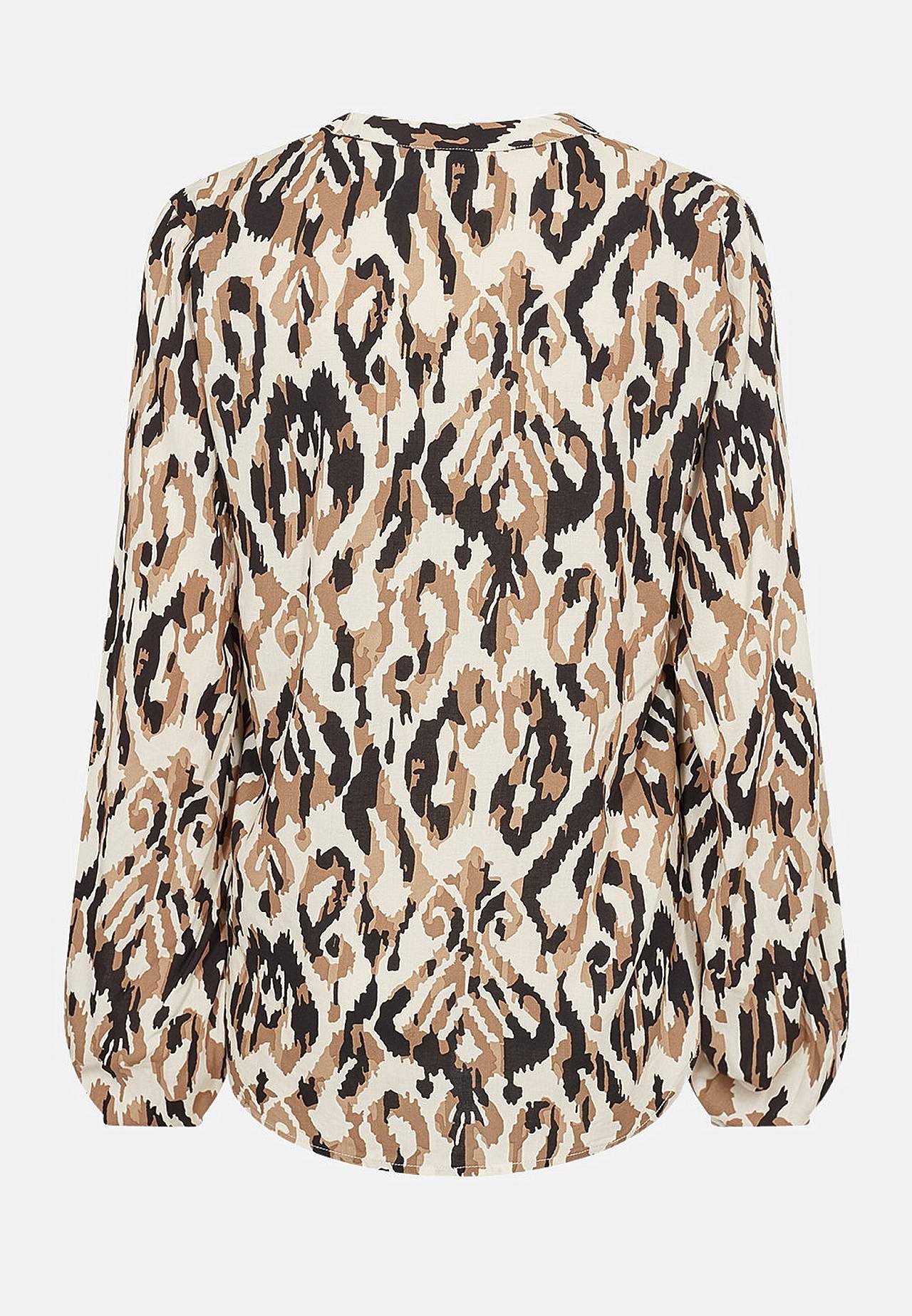 Vævet bluse med knapper