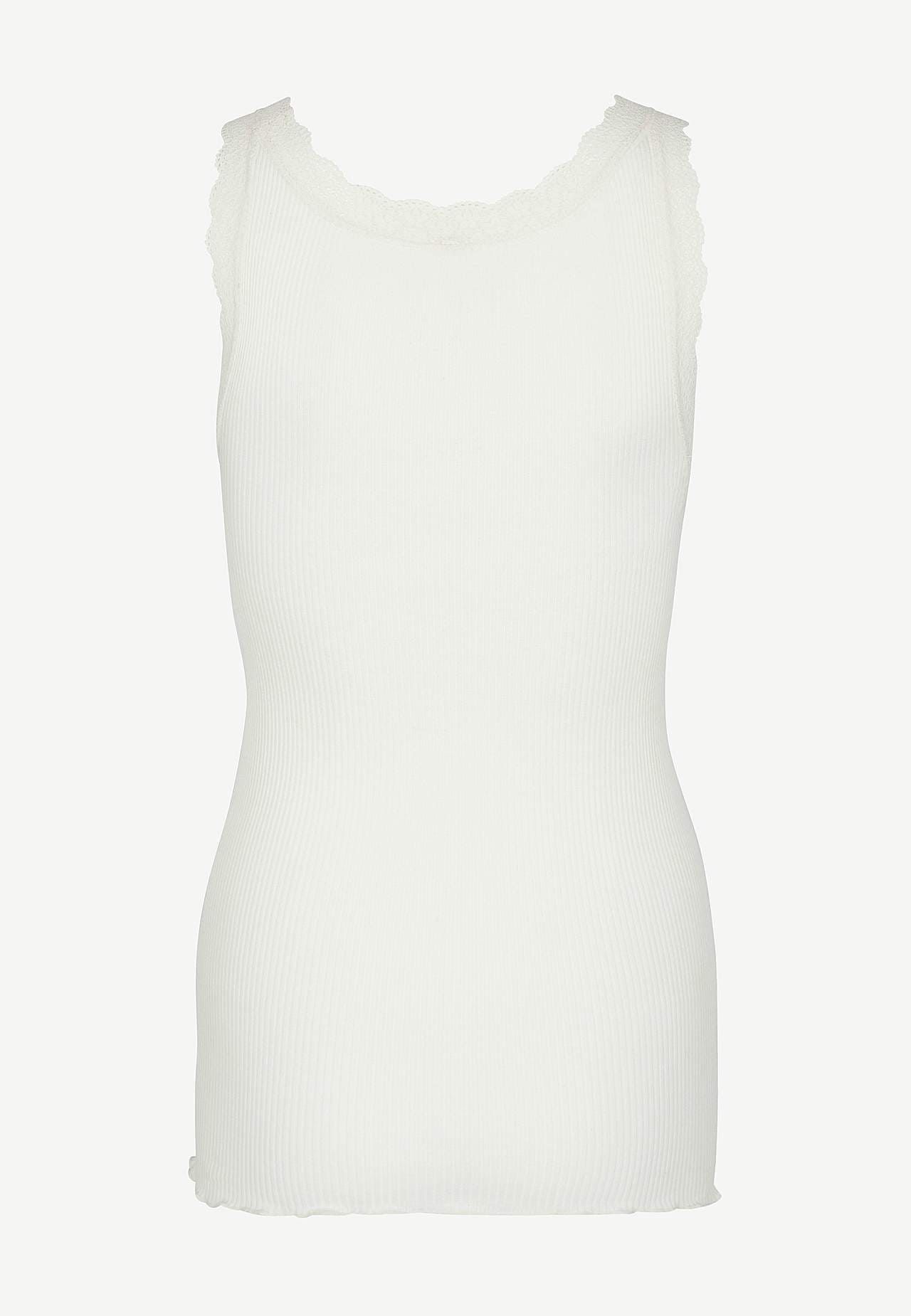 Ribbet singlet i silkemix