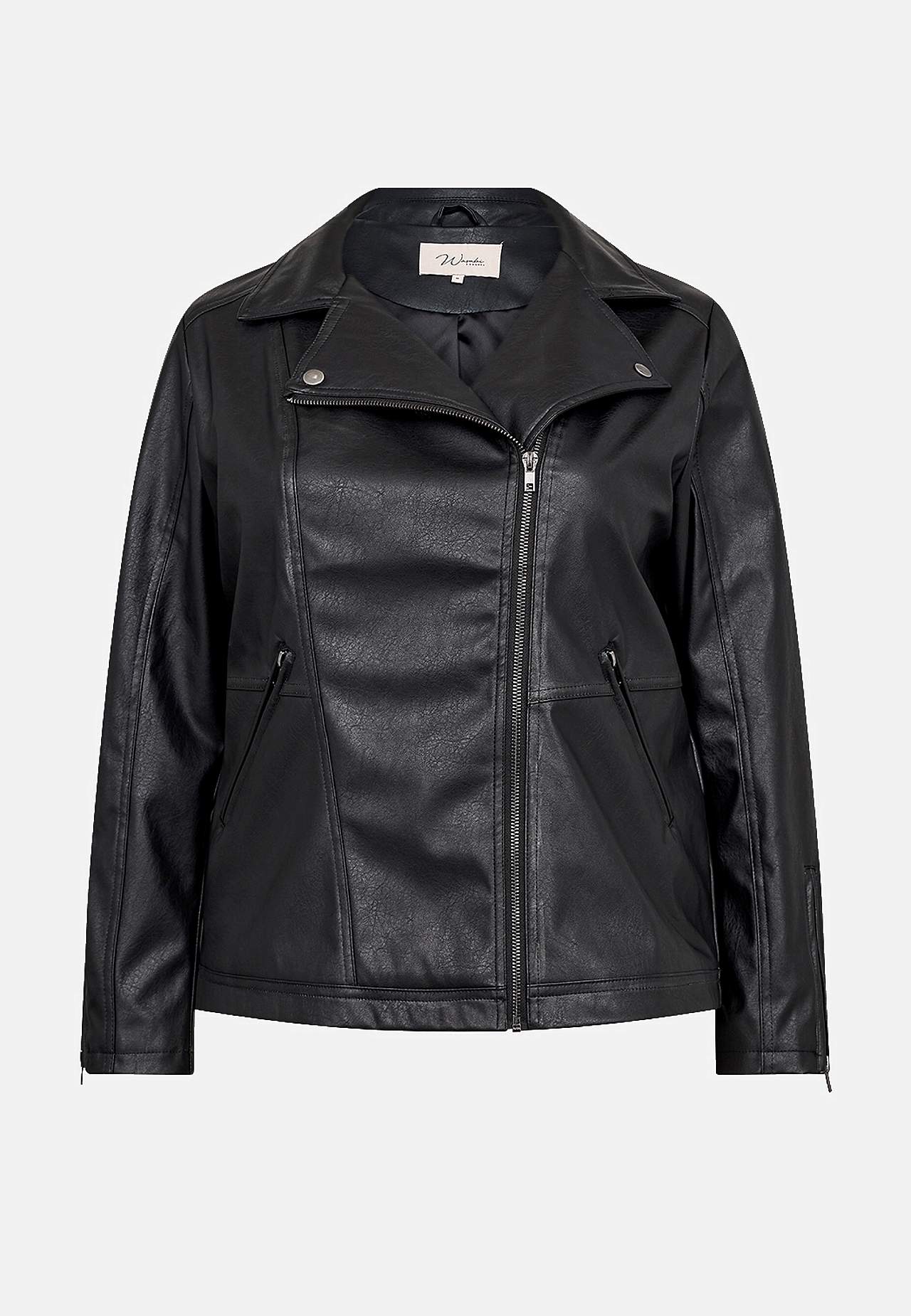 Bikerjakke i læderimitation