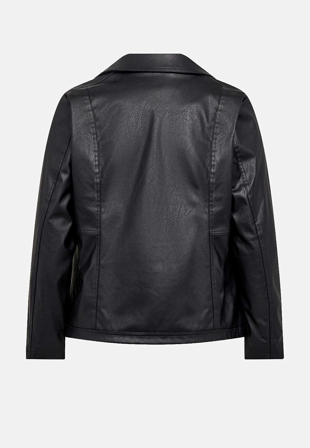 Bikerjakke i læderimitation