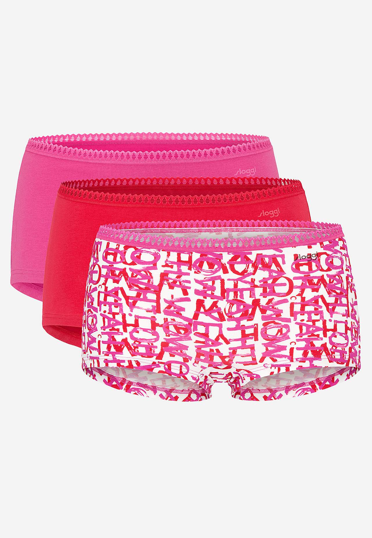 Boxertrusse med blondekant 3-pack