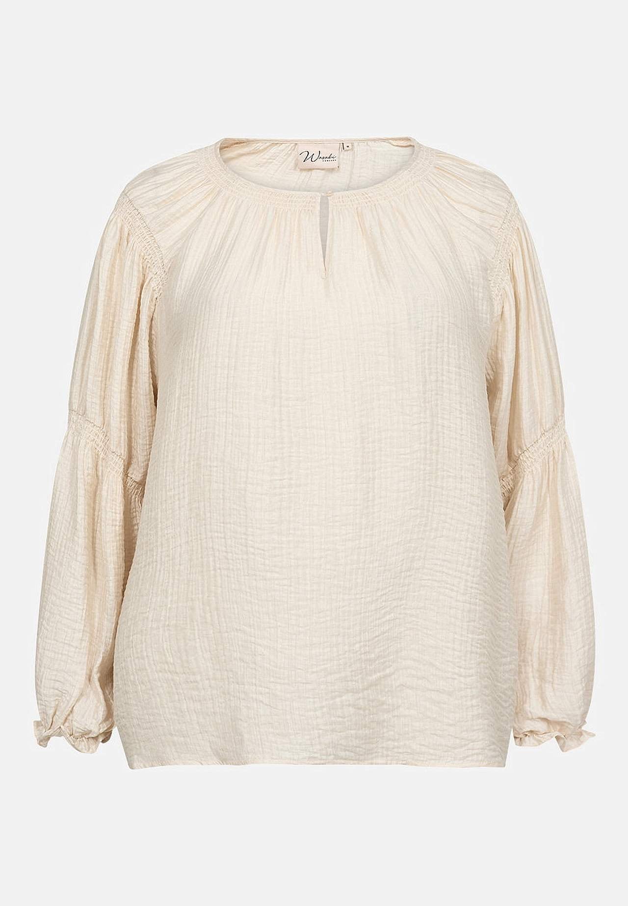 Vævet bluse med smock