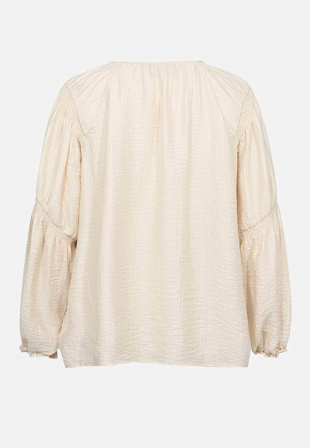 Vævet bluse med smock