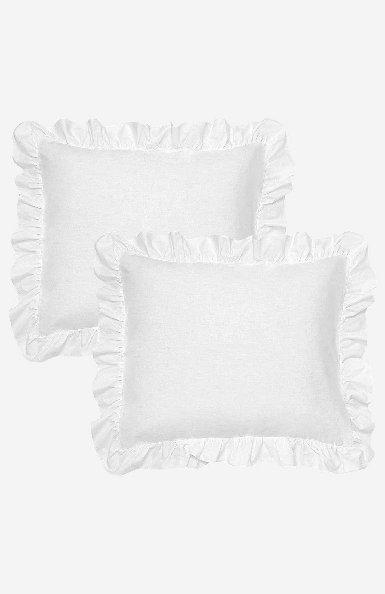 Pudebetræk med volant 50x60 cm Økologisk bomuld 2-pack
