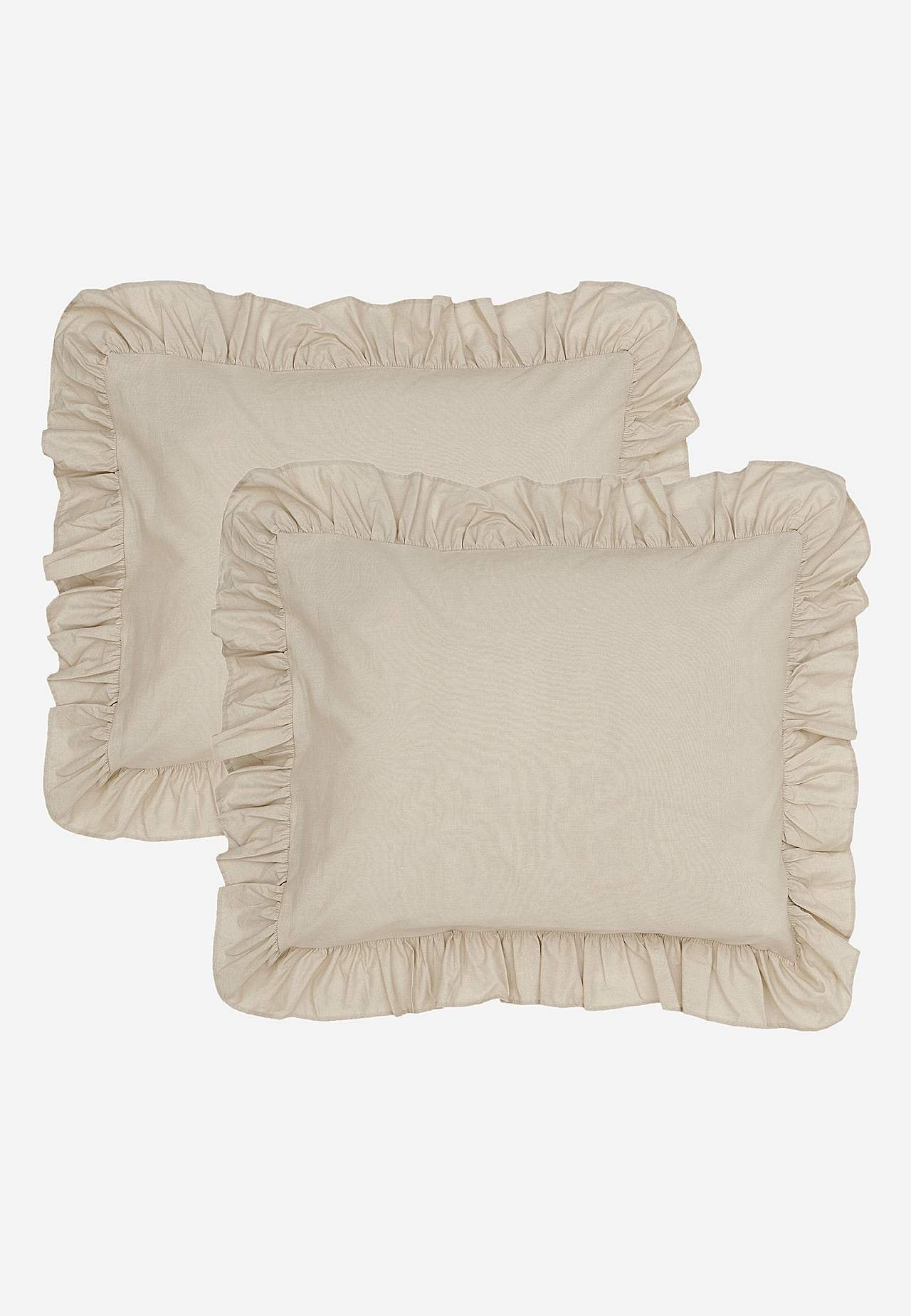 Pudebetræk med volant 50x60 cm Økologisk bomuld 2-pack
