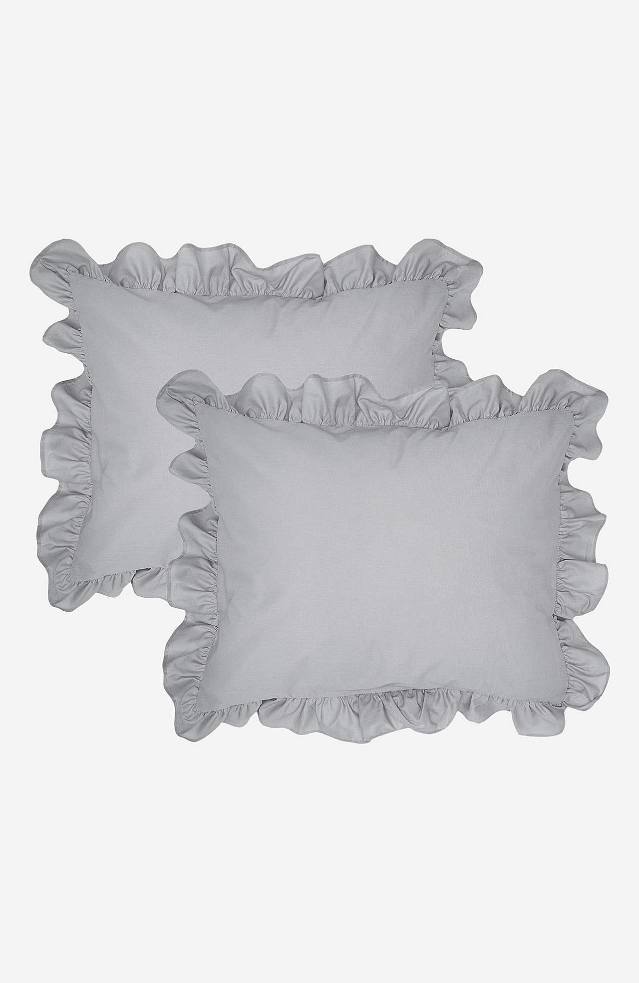 Pudebetræk med volant 50x60 cm Økologisk bomuld 2-pack