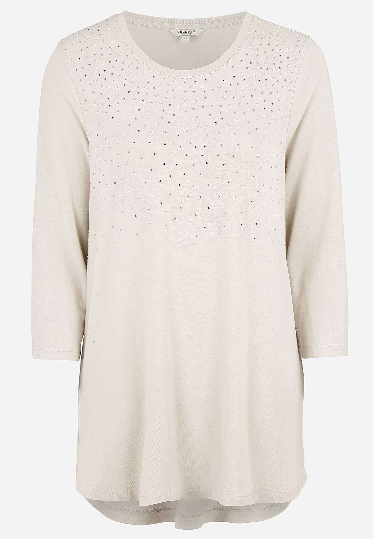 Jerseytunika med rhinstensdetaljer