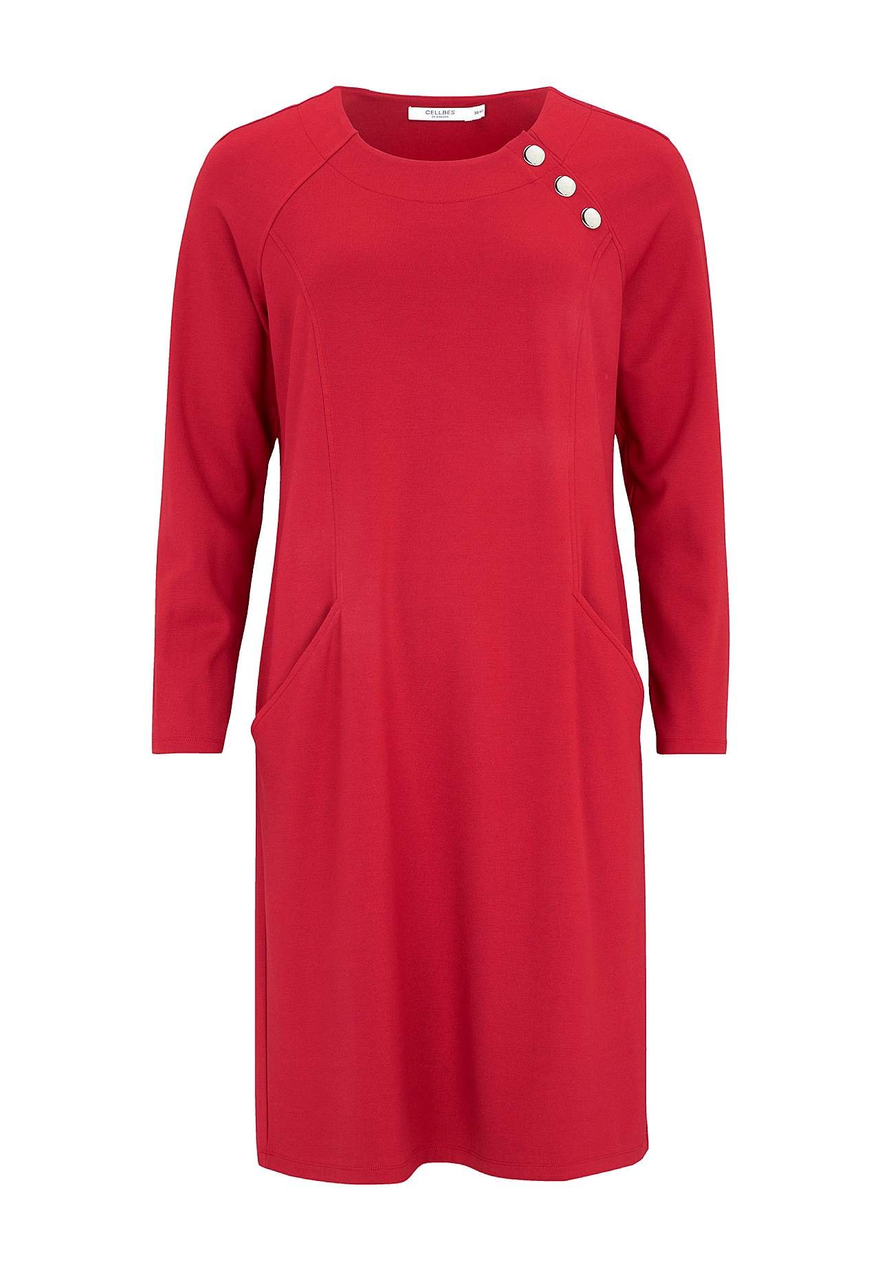 Jerseykjole med knapdekoration