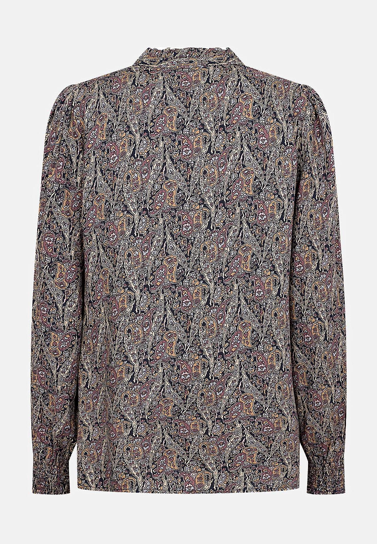 Vævet bluse med knapper