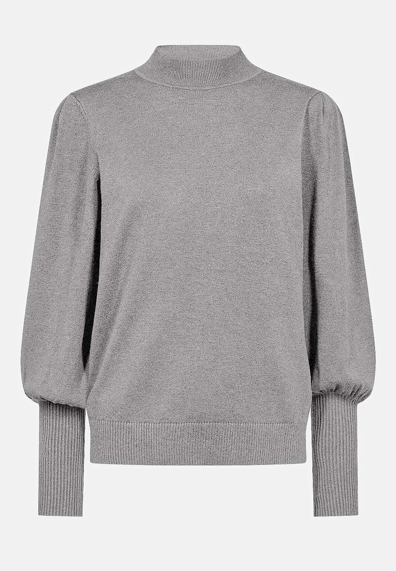 Fintstrikket trøje med lav rullekrave