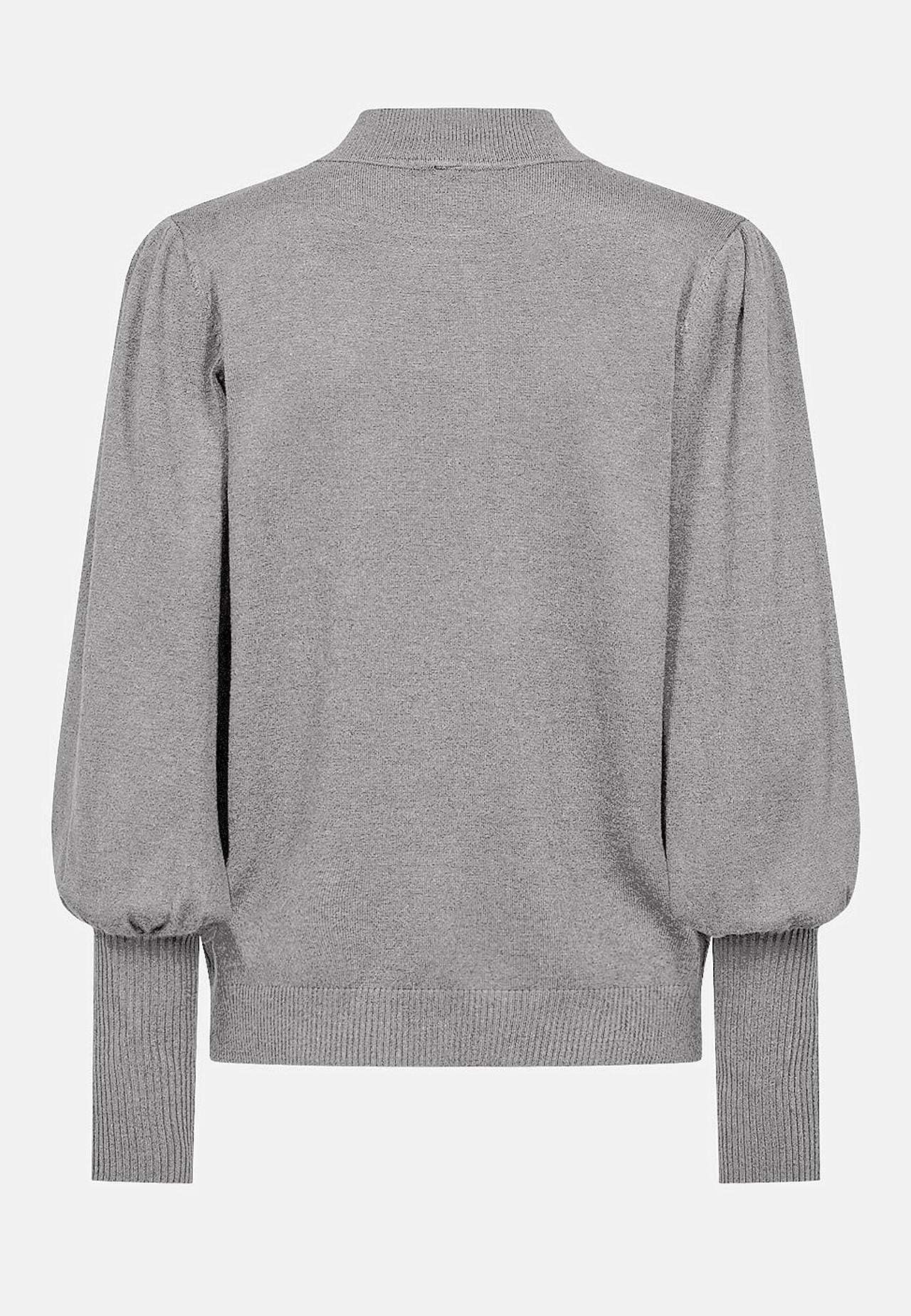 Fintstrikket trøje med lav rullekrave