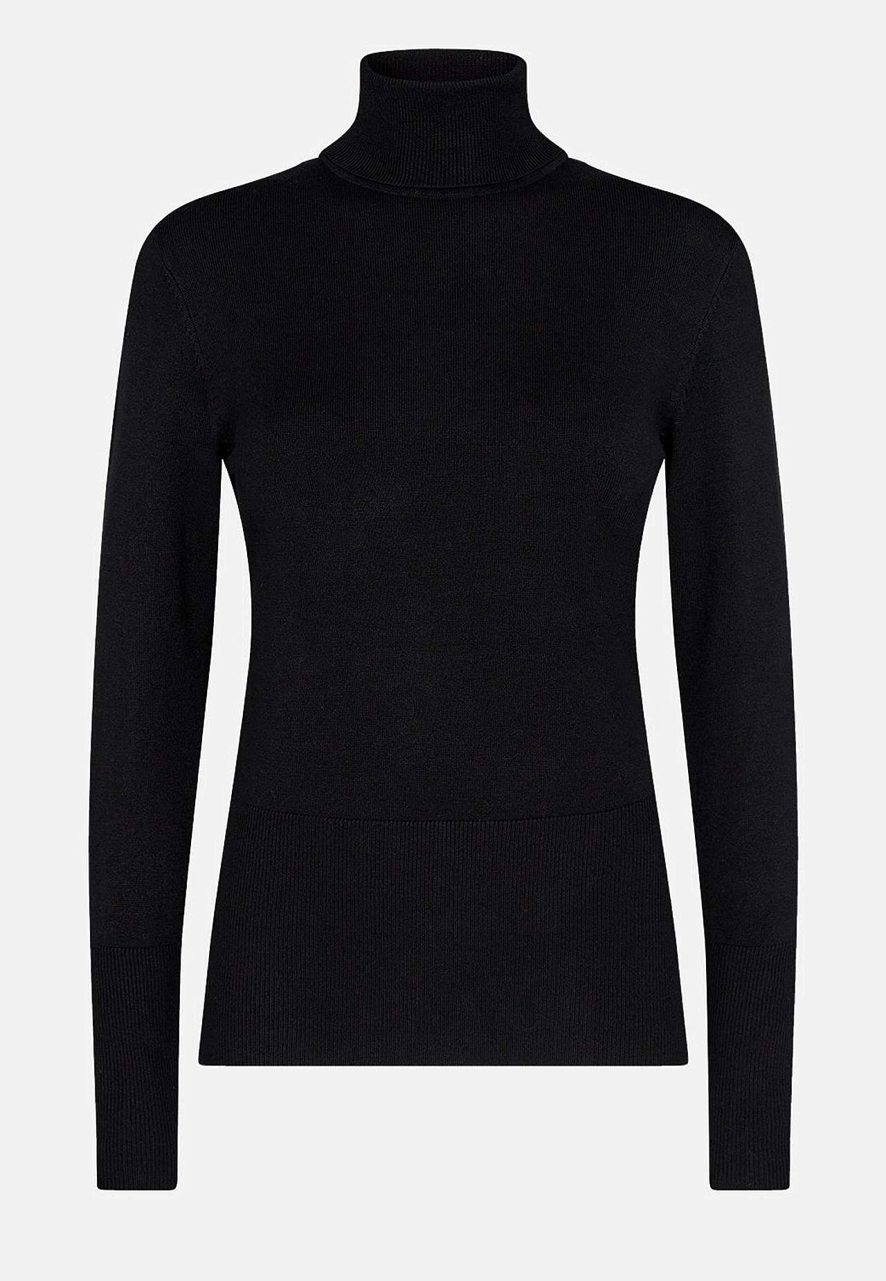 Fintstrikket trøje med høj turtleneck
