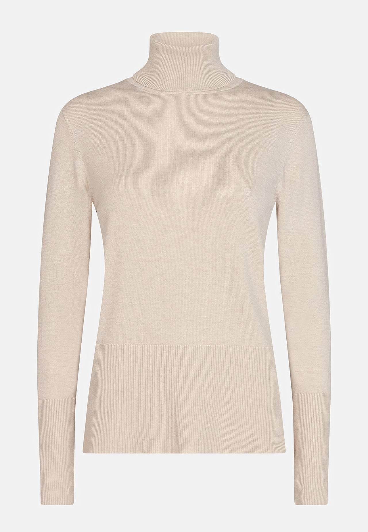 Fintstrikket trøje med høj turtleneck