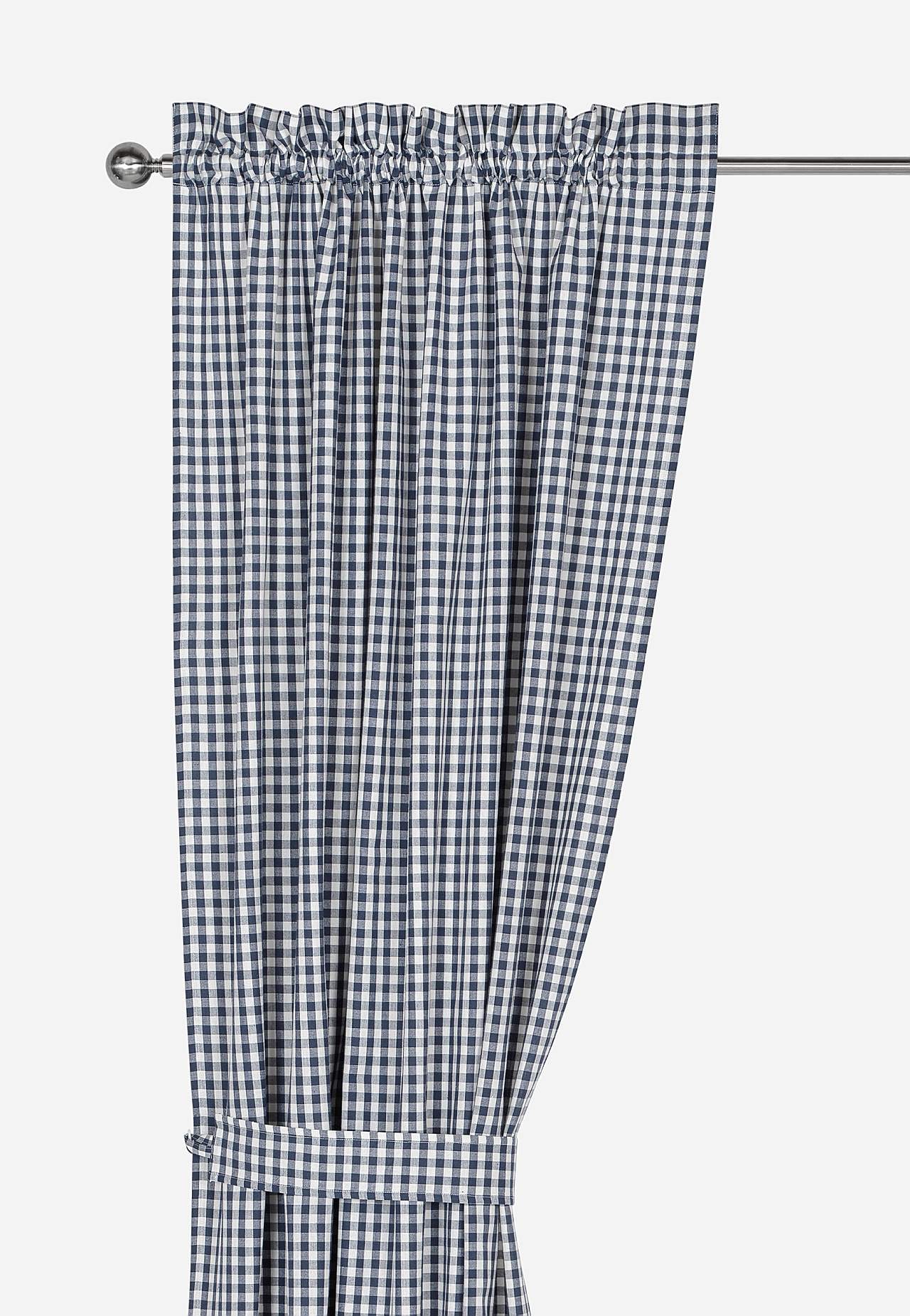 Vævede, ternede panelgardiner 2-pack