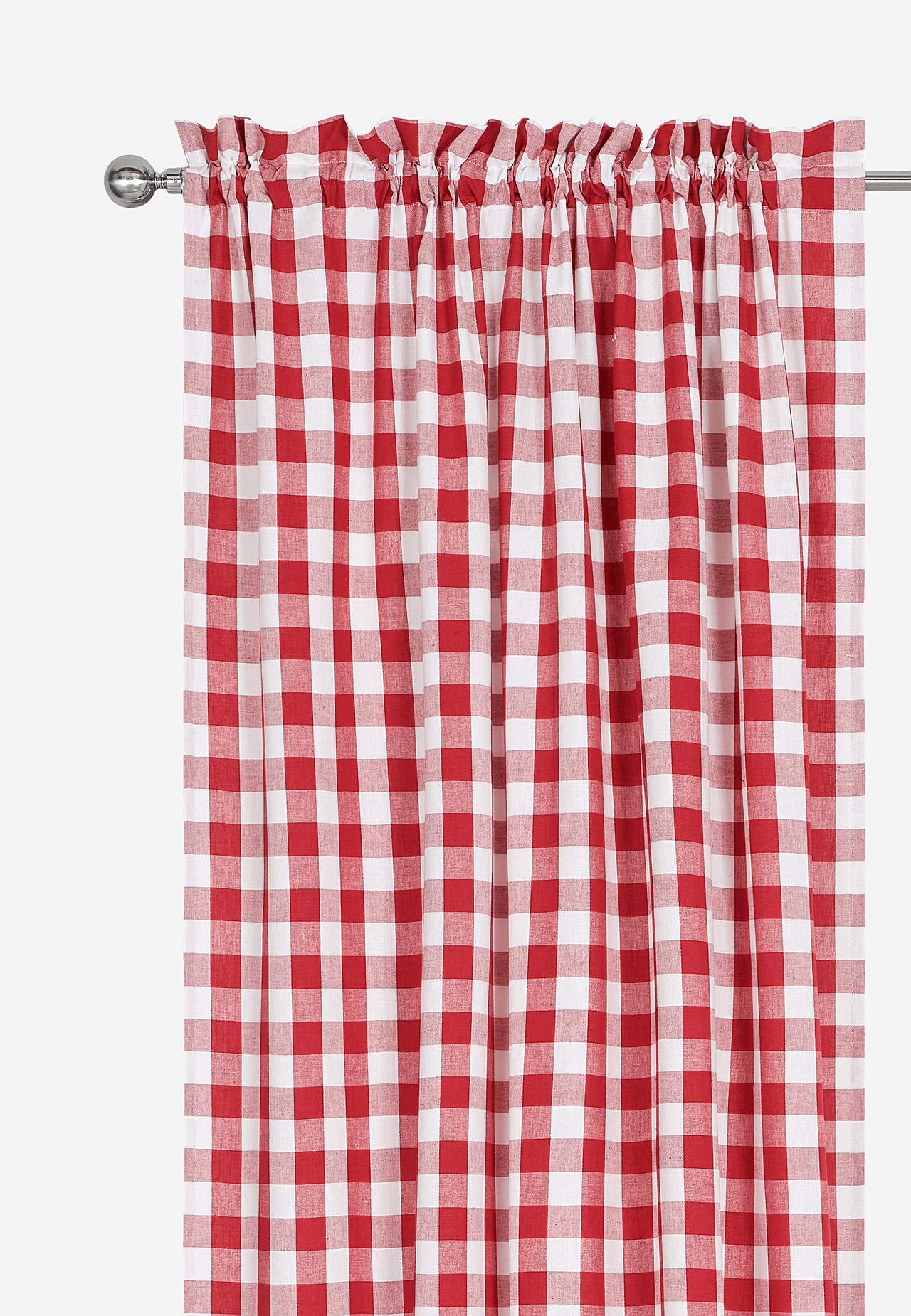 Vævede, ternede panelgardiner 2-pack