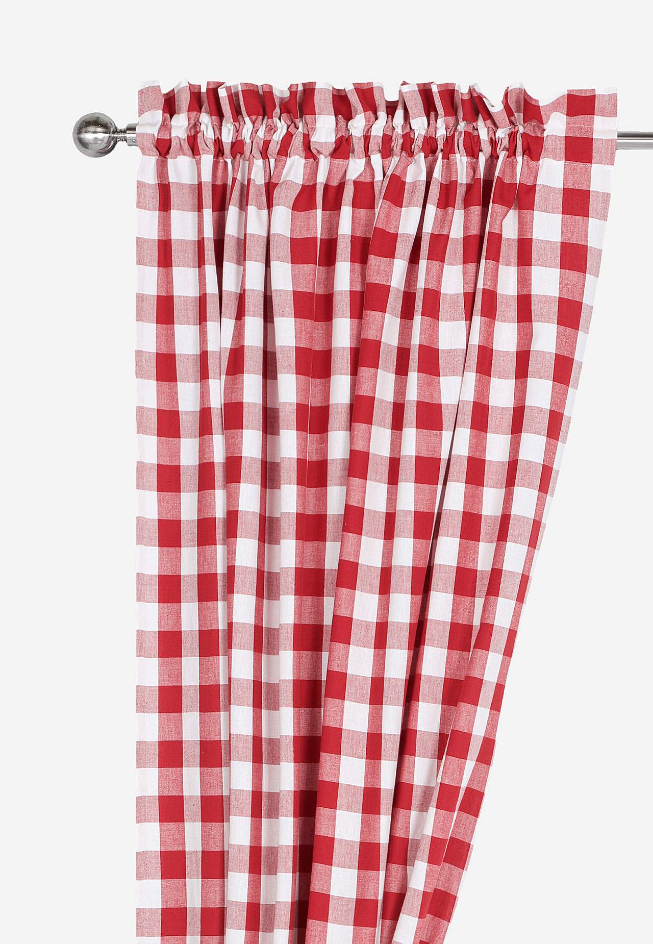 Vævede, ternede panelgardiner 2-pack
