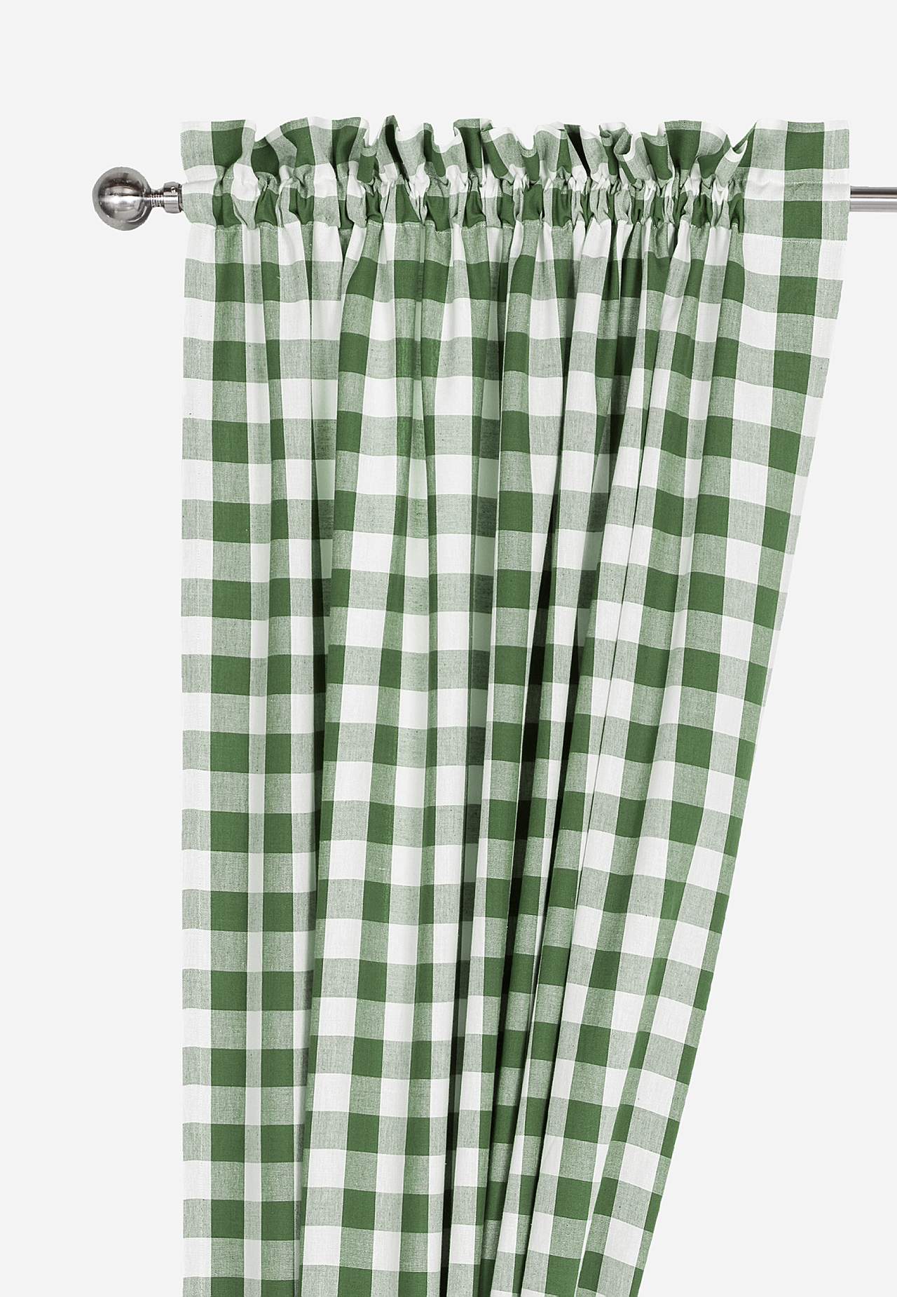 Vævede, ternede panelgardiner 2-pack