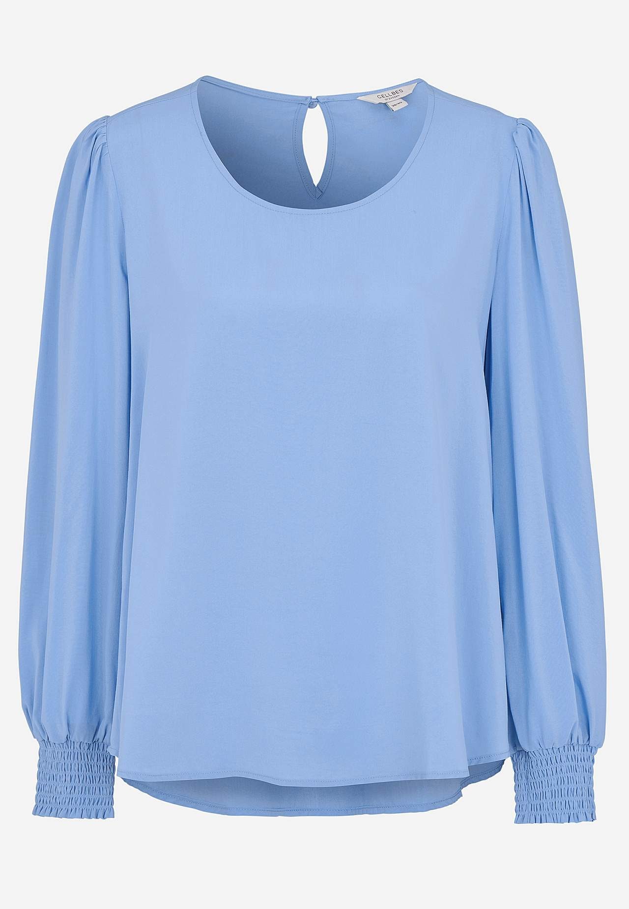 Bluse med smock ved manchetterne