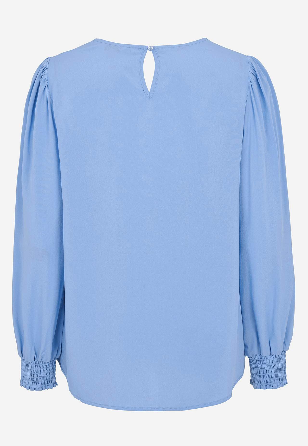 Bluse med smock ved manchetterne