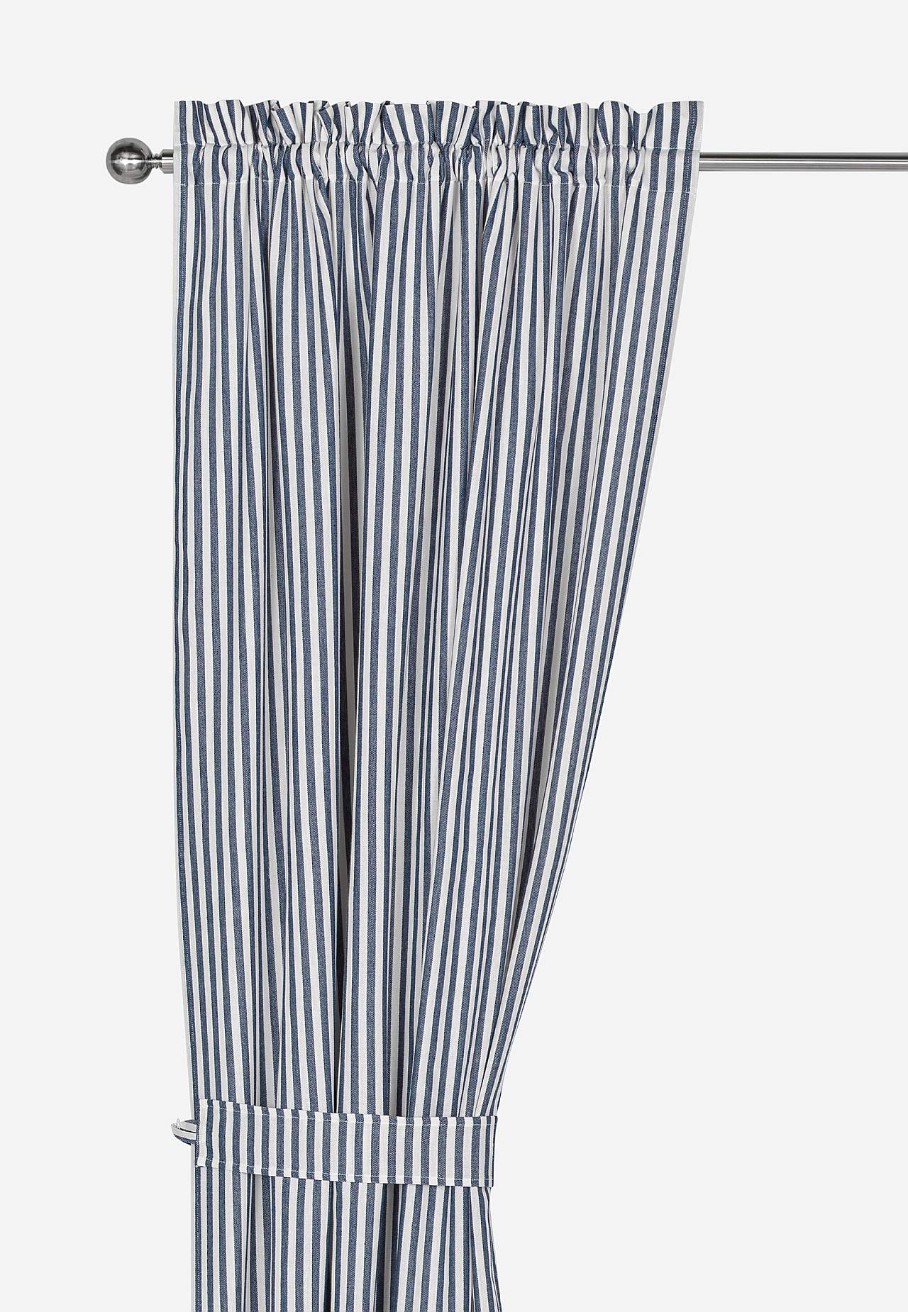 Vævede, stribede panelgardiner 2-pack