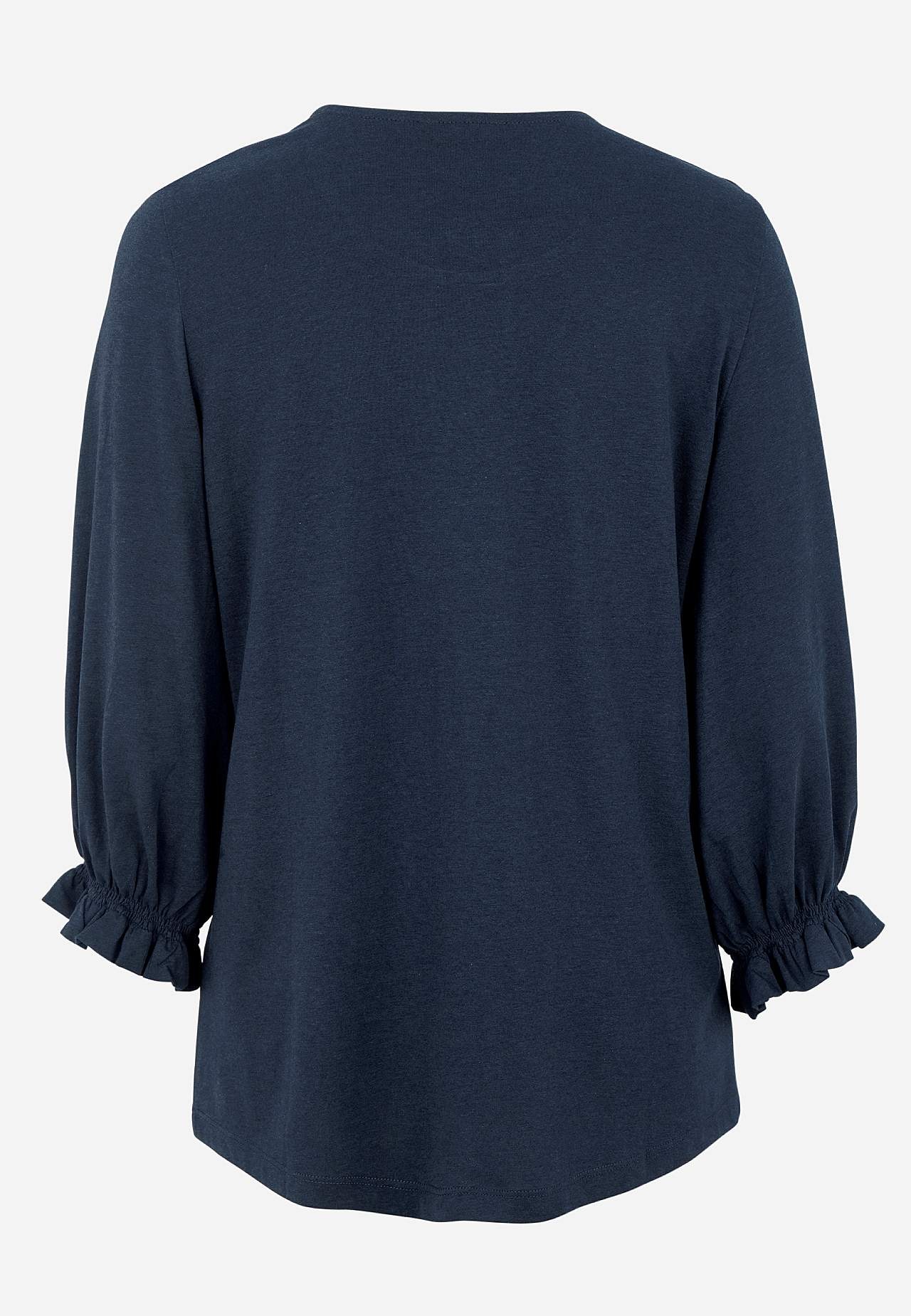 Jerseytop med smockdetalje