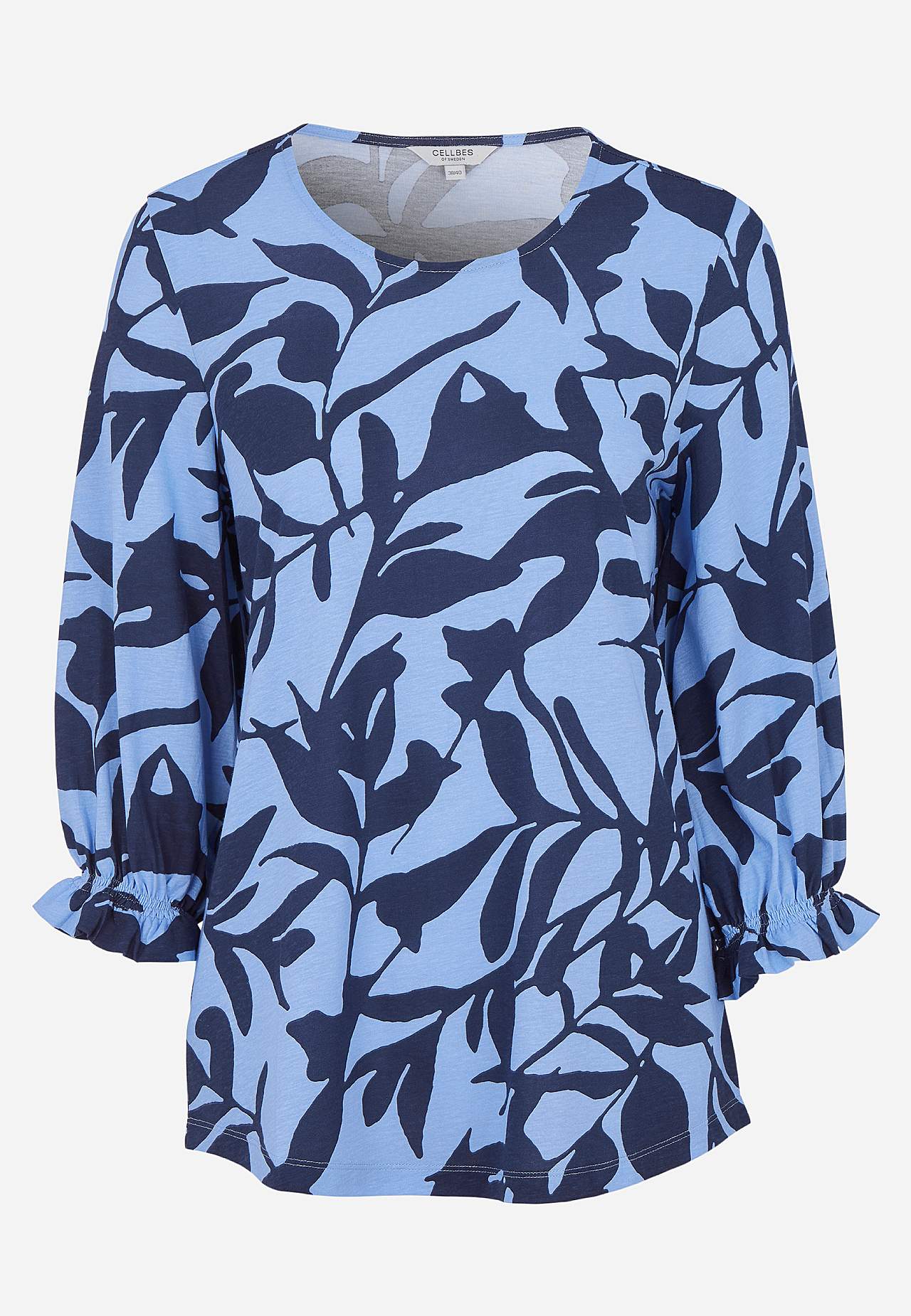 Jerseytop med smockdetalje