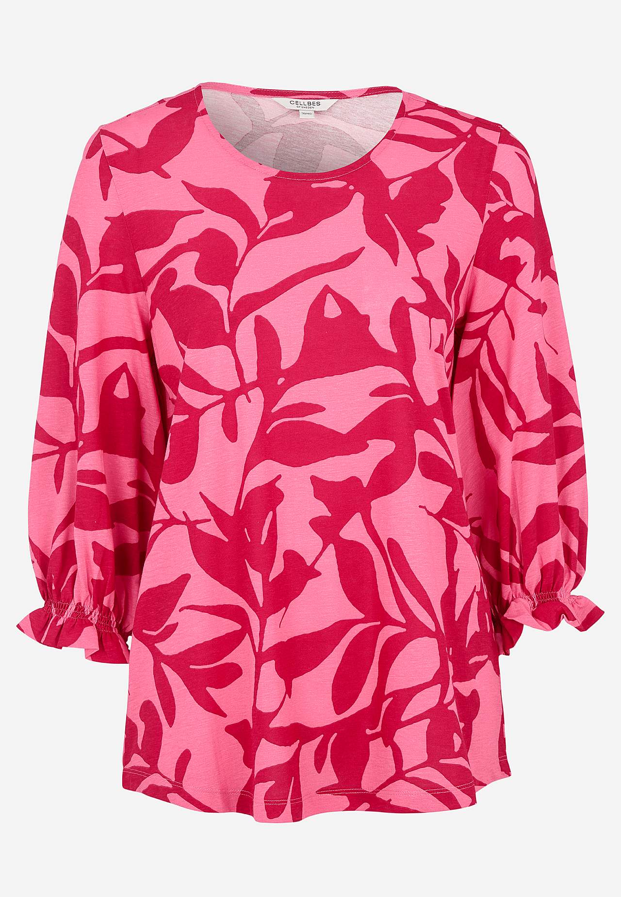 Jerseytop med smockdetalje