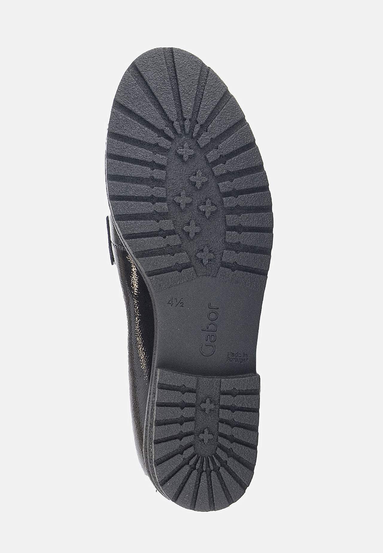 Patent skindloafer med guldspænde