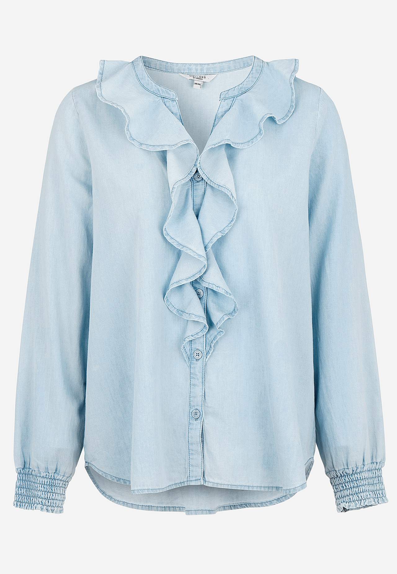 Flæsebluse i denim