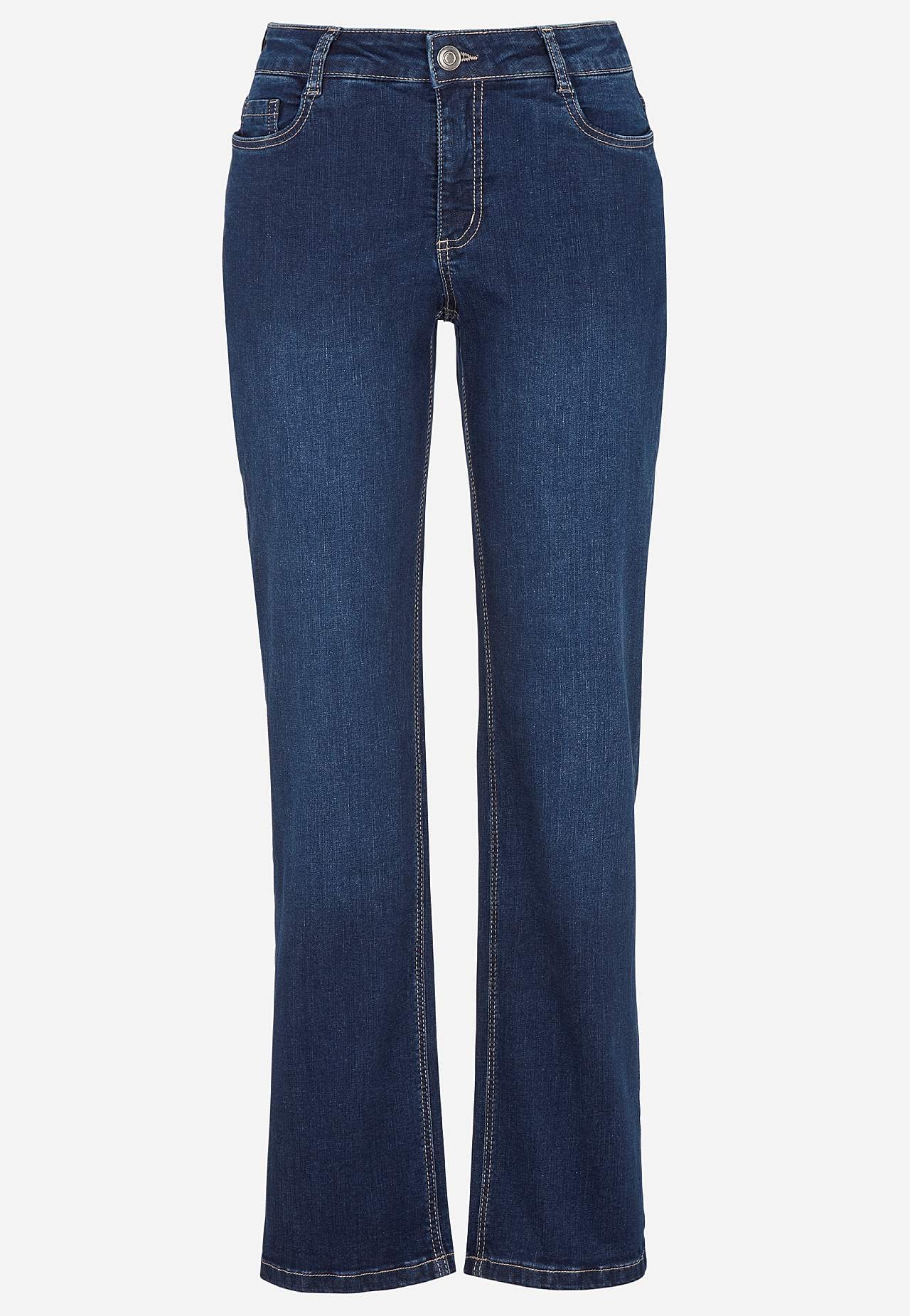 Komfortable stretchjeans med lige ben