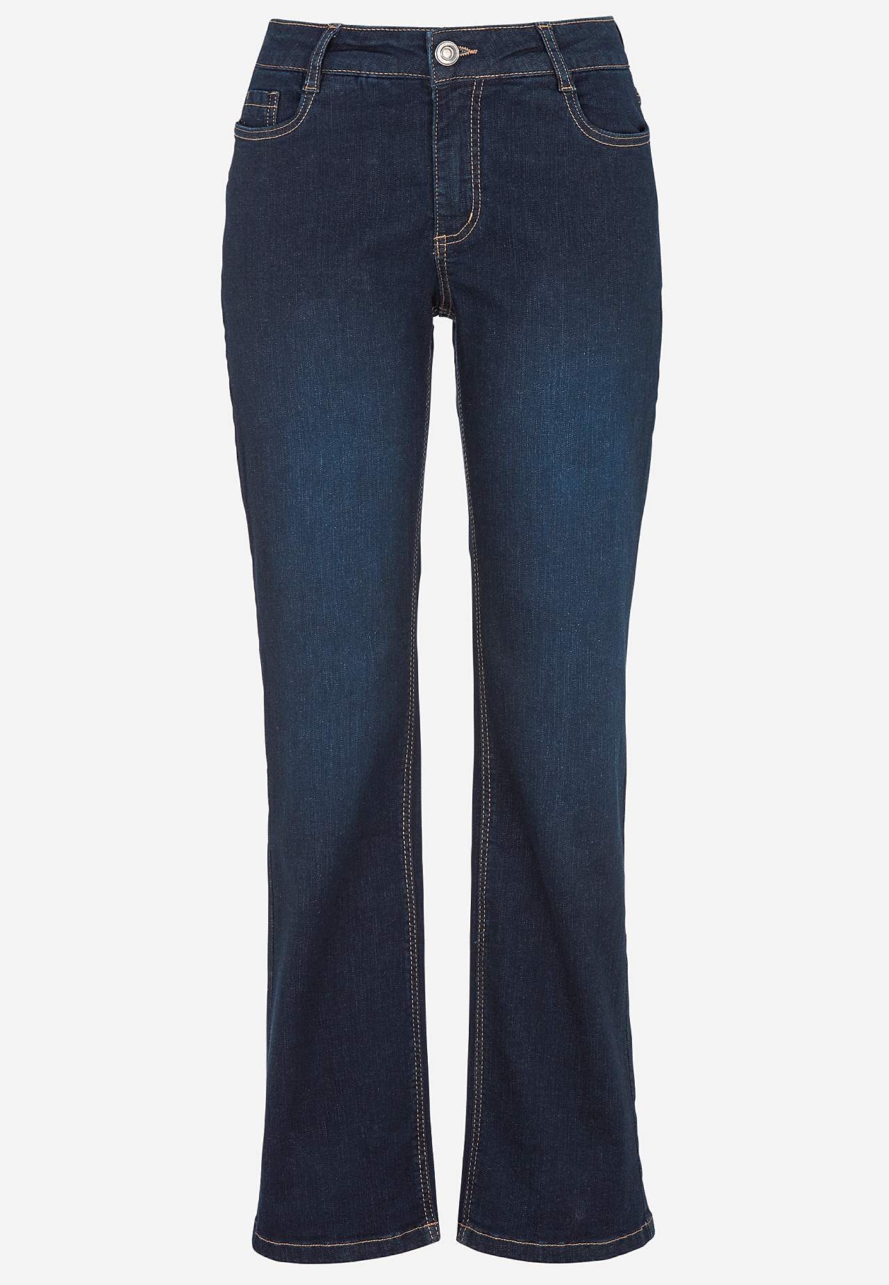 Komfortable stretchjeans med lige ben