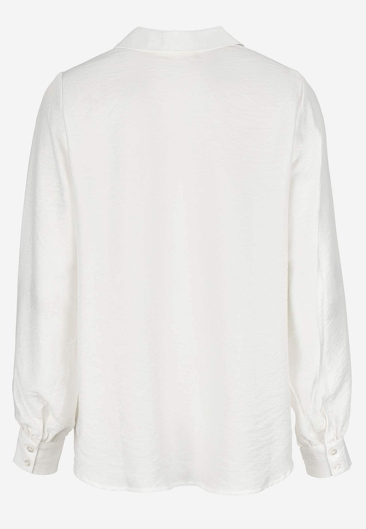 Vævet bluse med brede ærmer