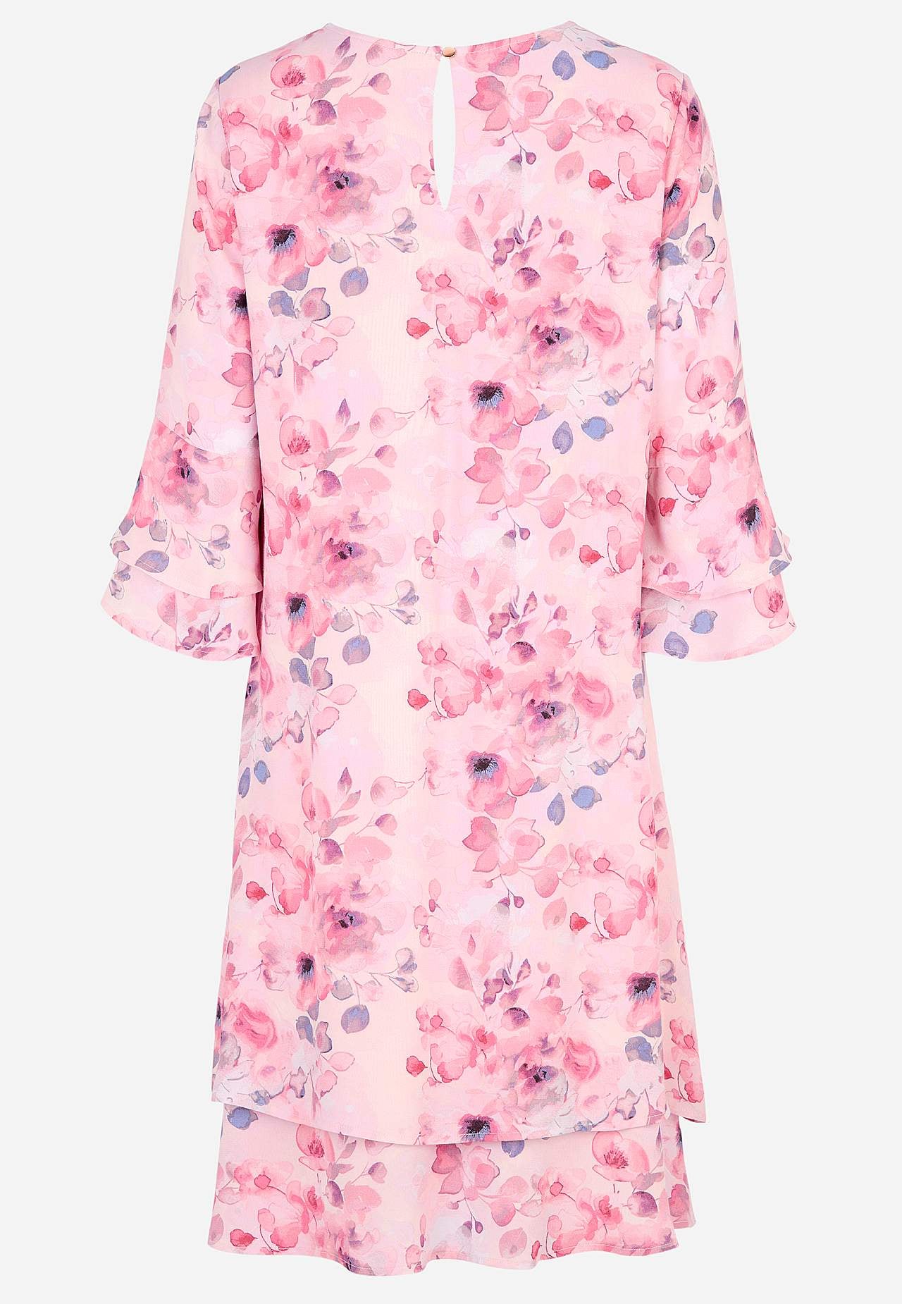 Sommeragtig festkjole med volanter