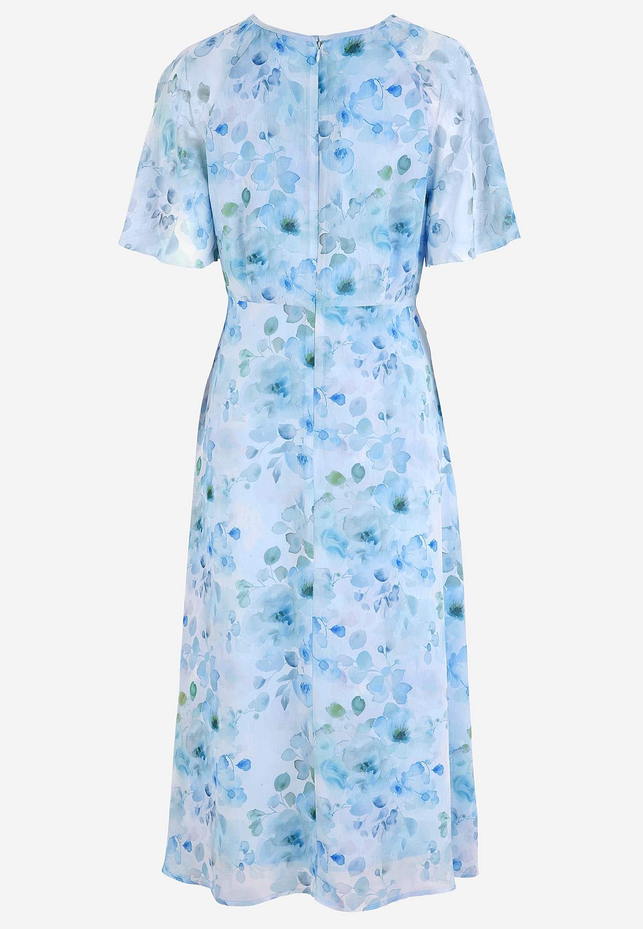Blomstret chiffon kjole