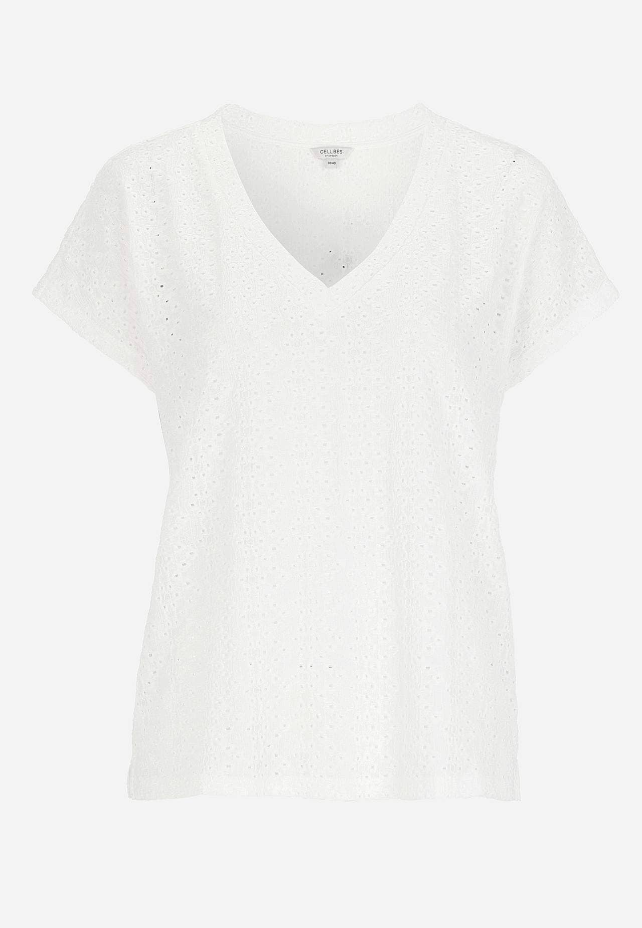 Jerseytop med hulbroderi