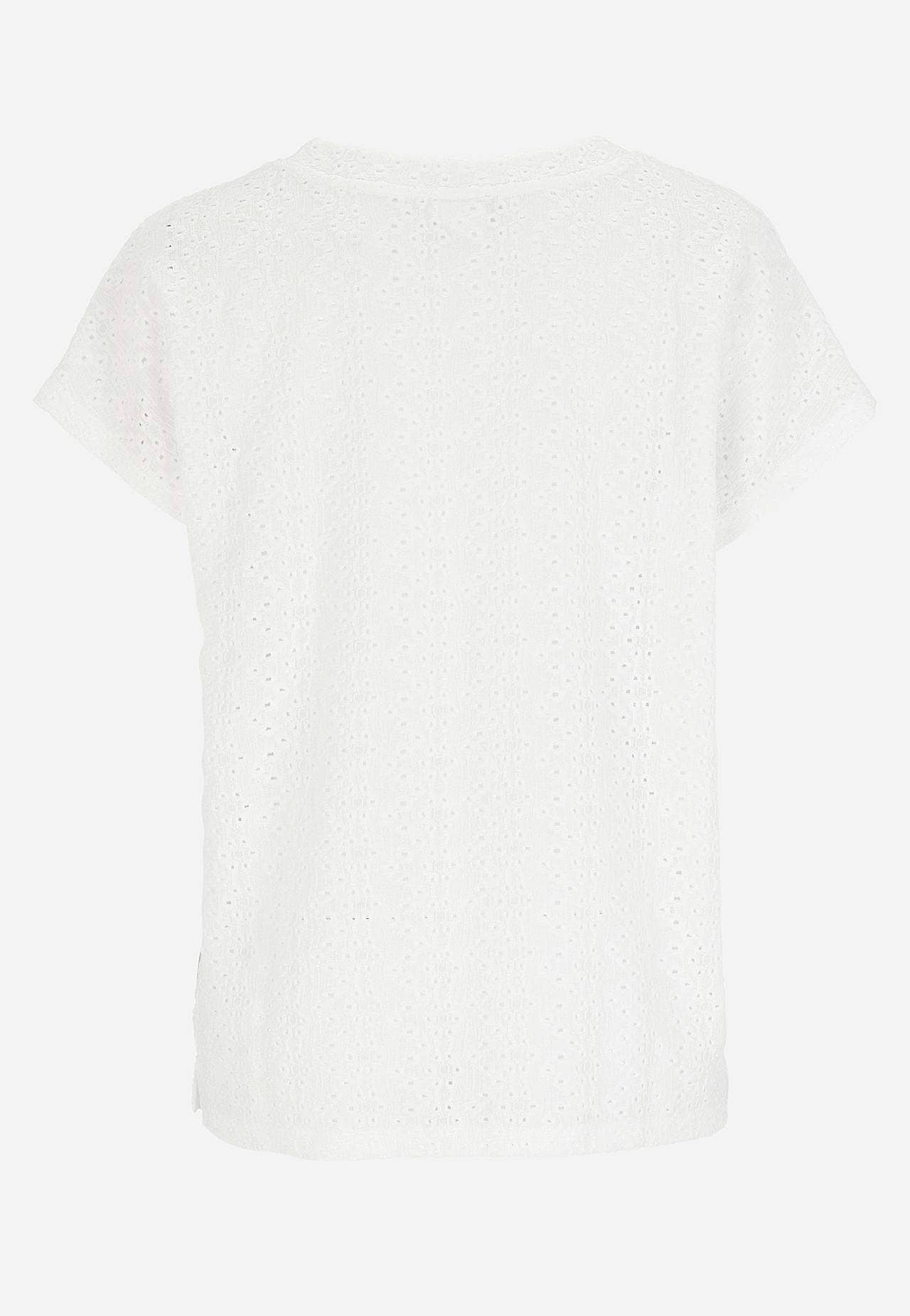 Jerseytop med hulbroderi