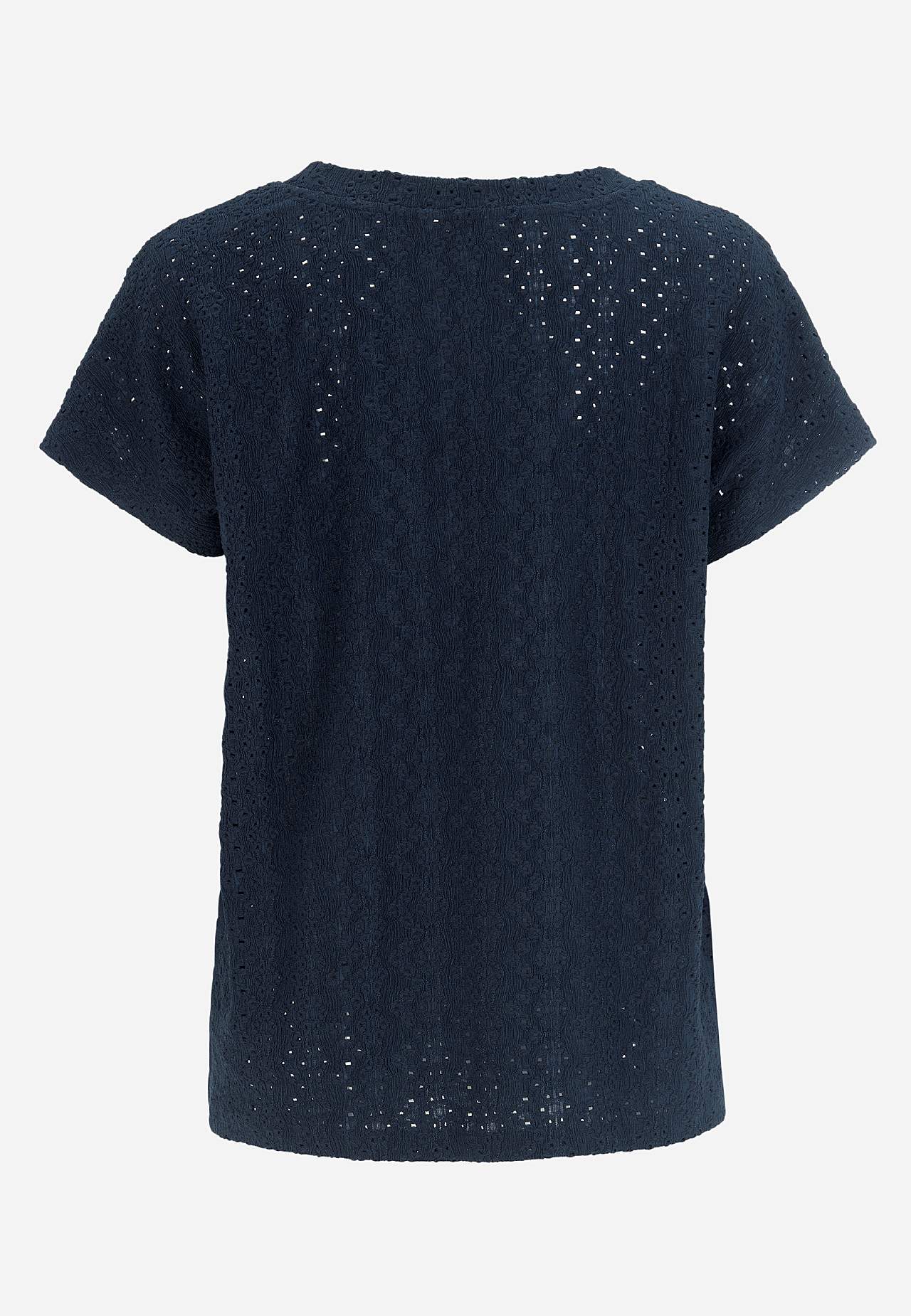 Jerseytop med hulbroderi
