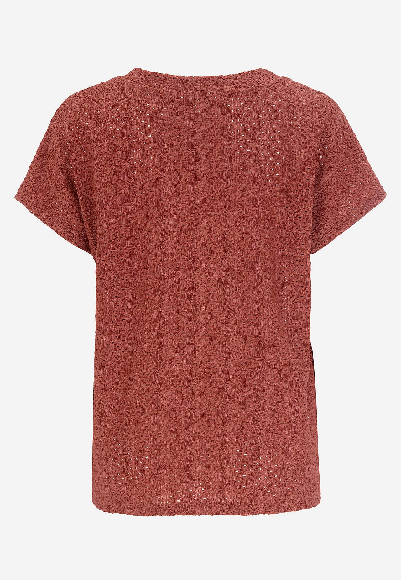 Jerseytop med hulbroderi