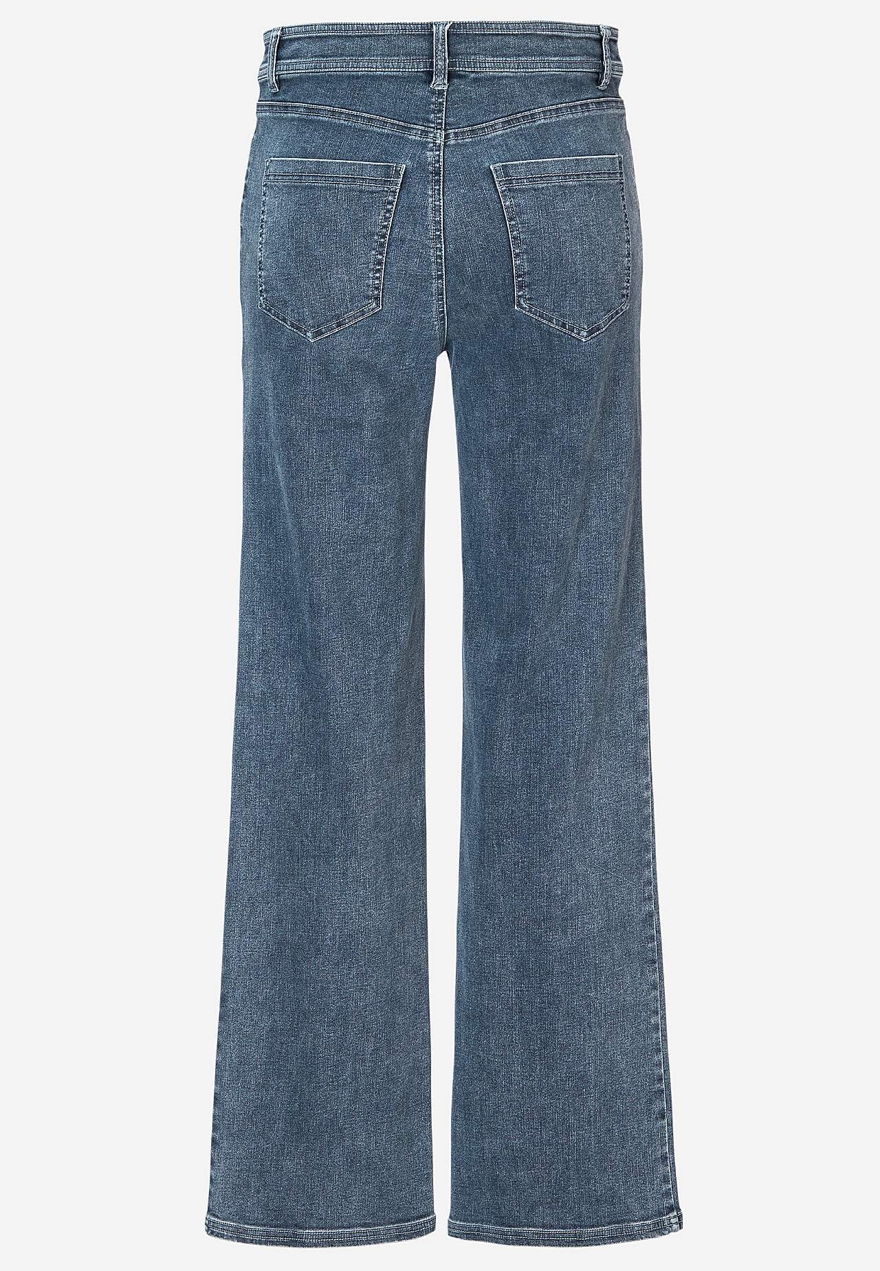 Brede jeans i denim med superstræk
