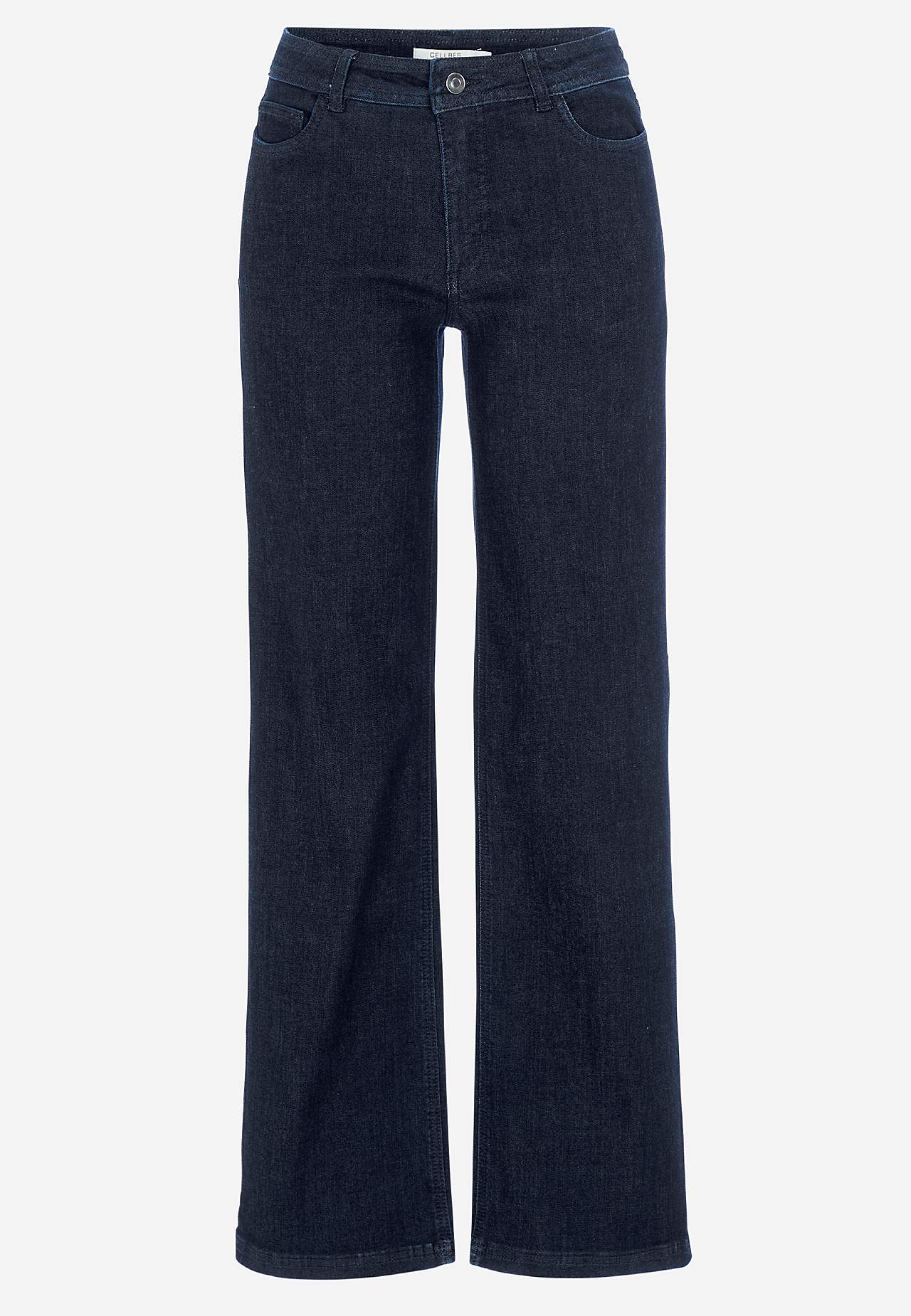 Brede jeans i denim med stræk Sara