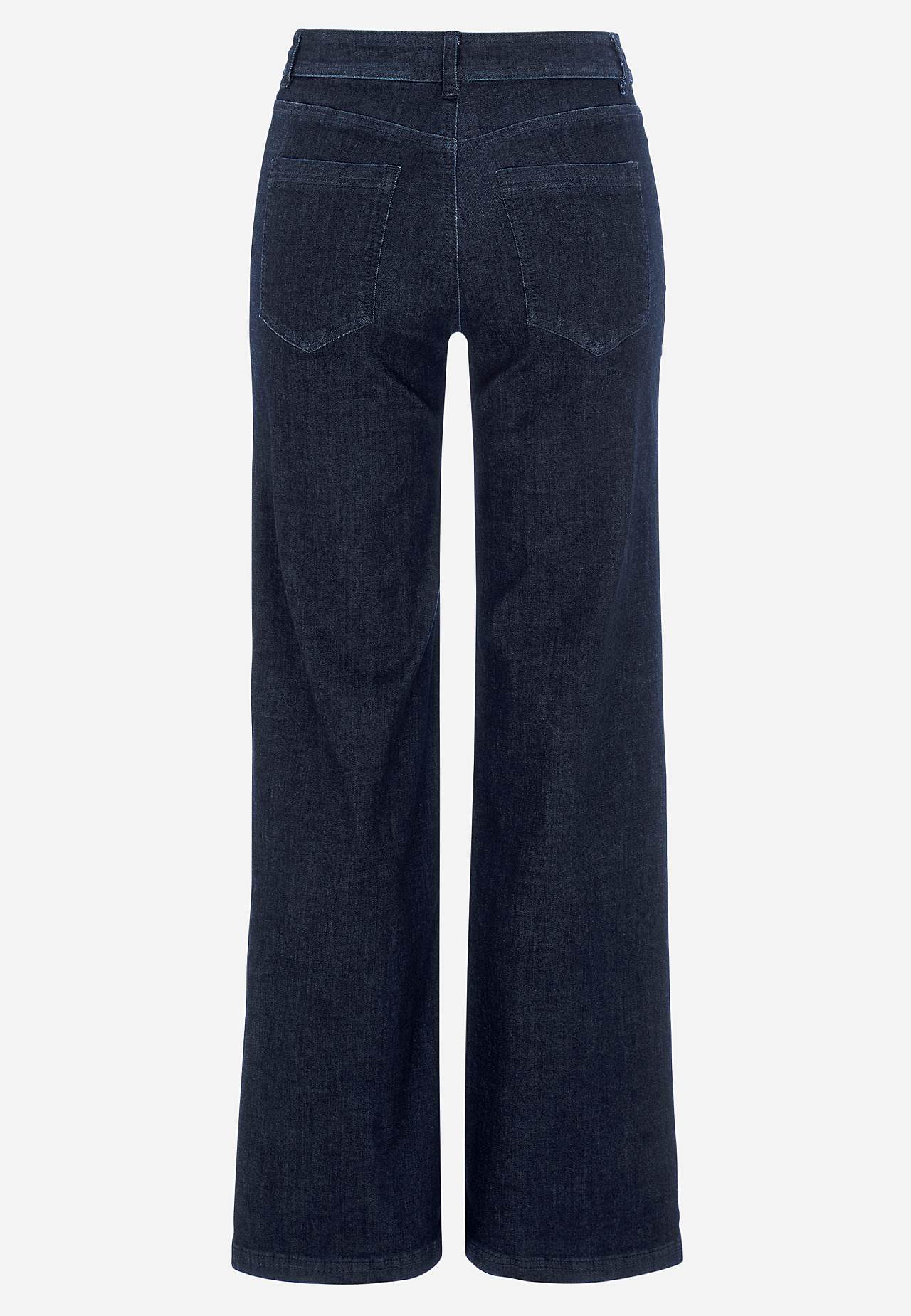 Brede jeans i denim med superstræk