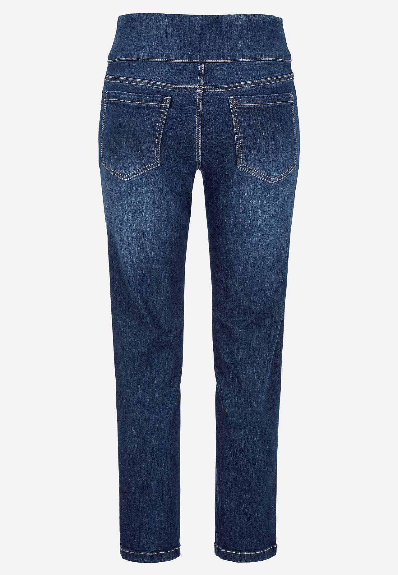 Superkomfortable ankeljeans i denim
