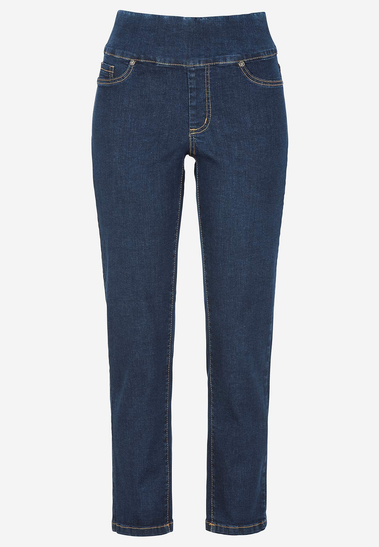 Superkomfortable ankeljeans i denim